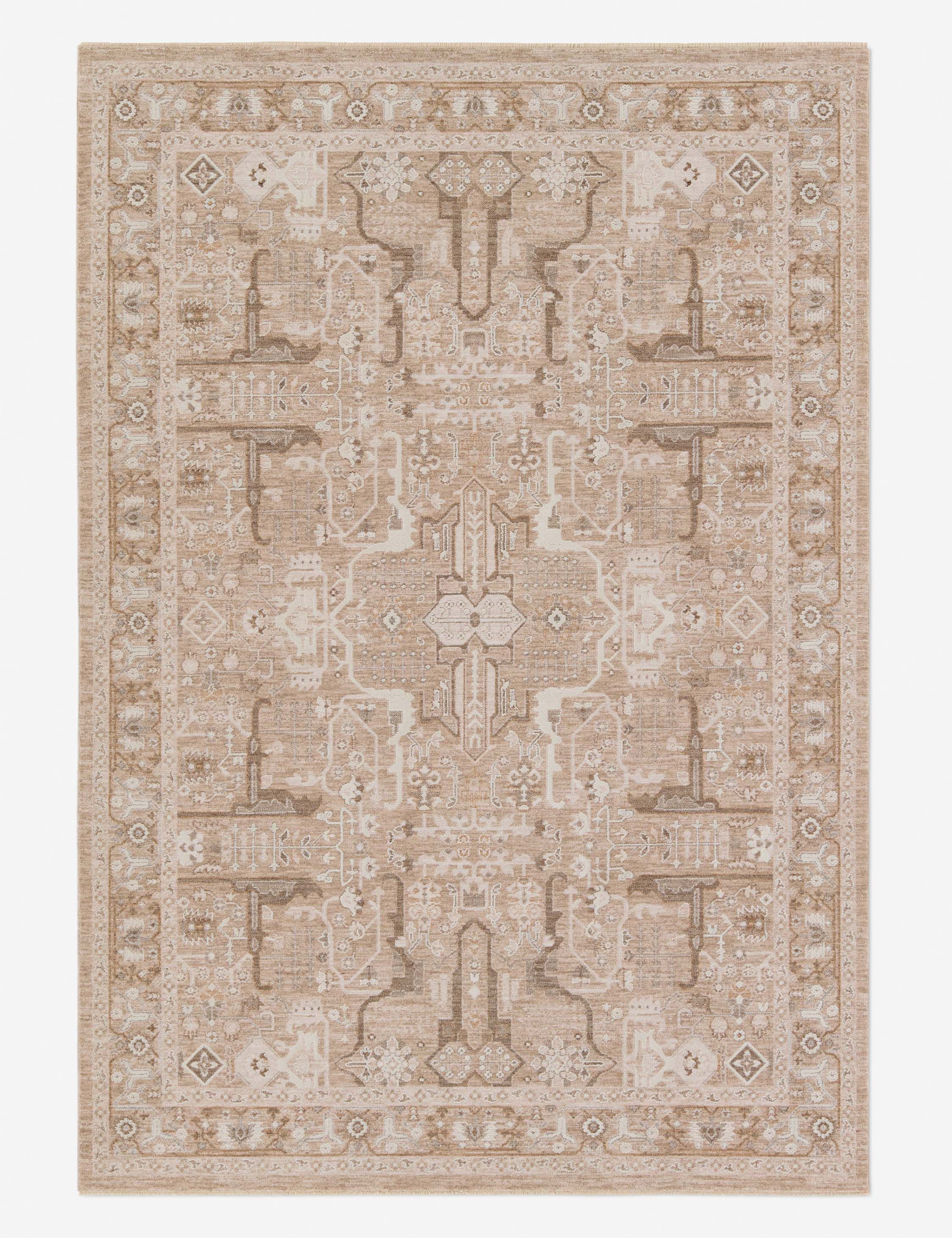 Gray and Beige 8' x 10' Wool and Synthetic Rug