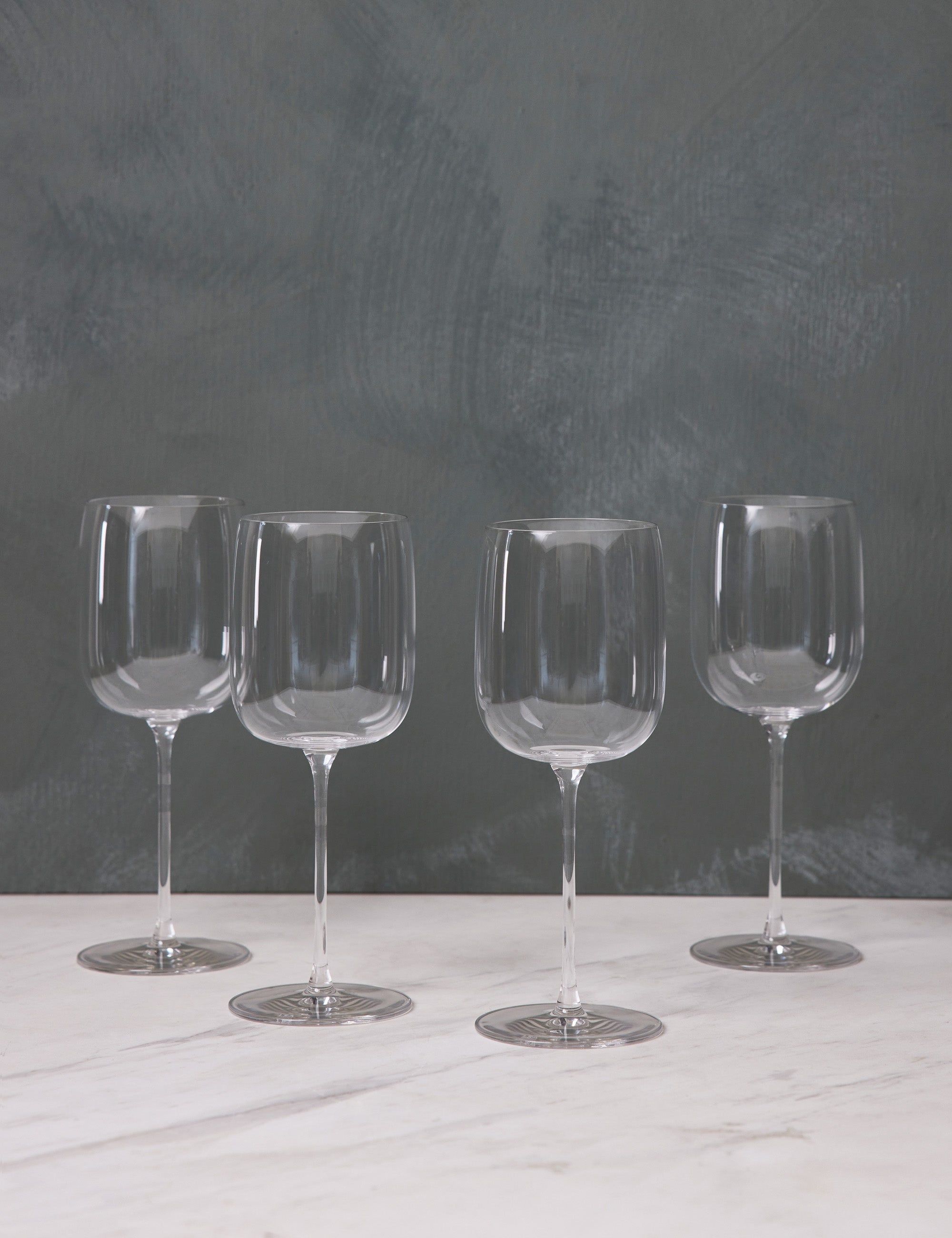 Clear Glass White Wine Glasses Set of 4
