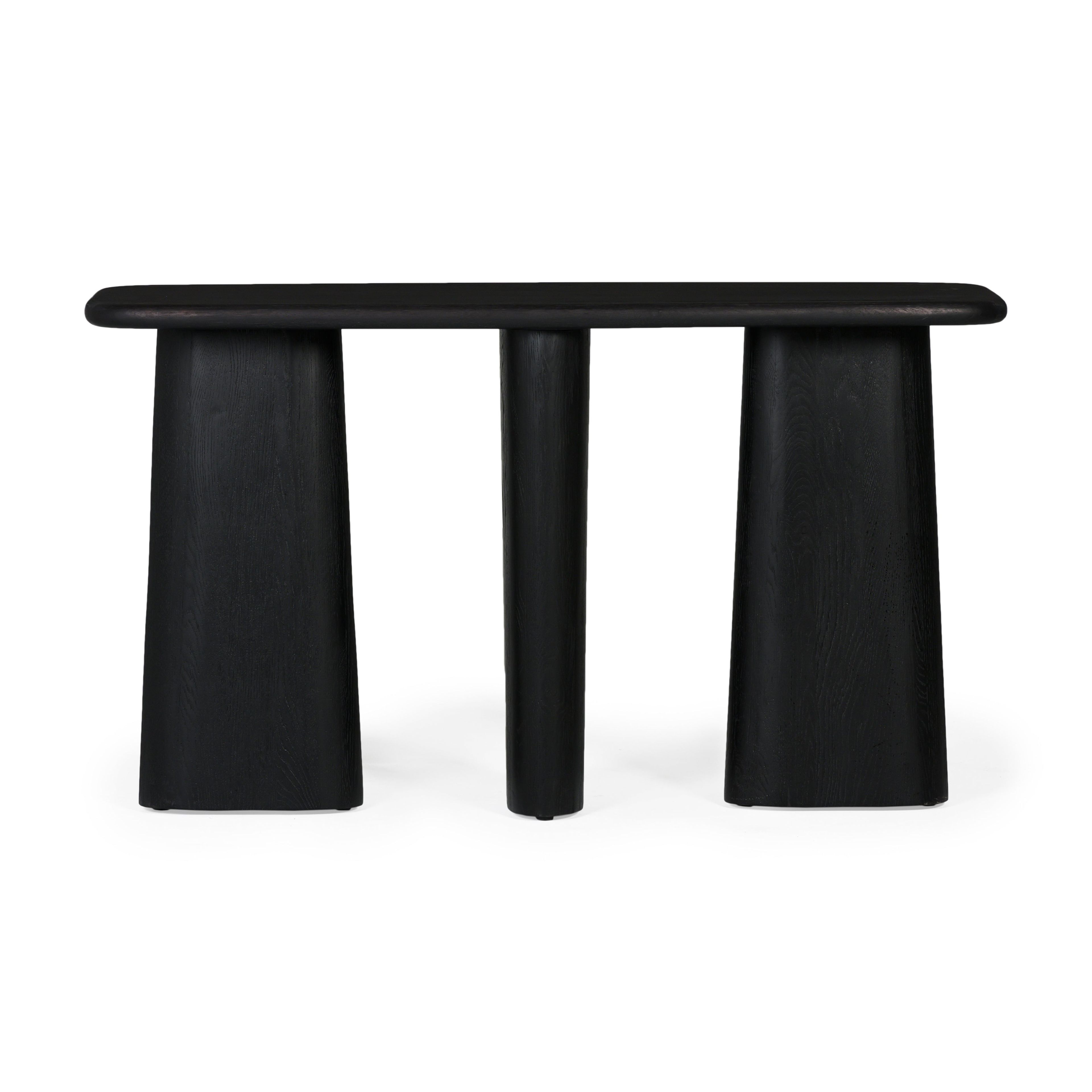 Charcoal Oil Finish 30in Modern Wood Console Table