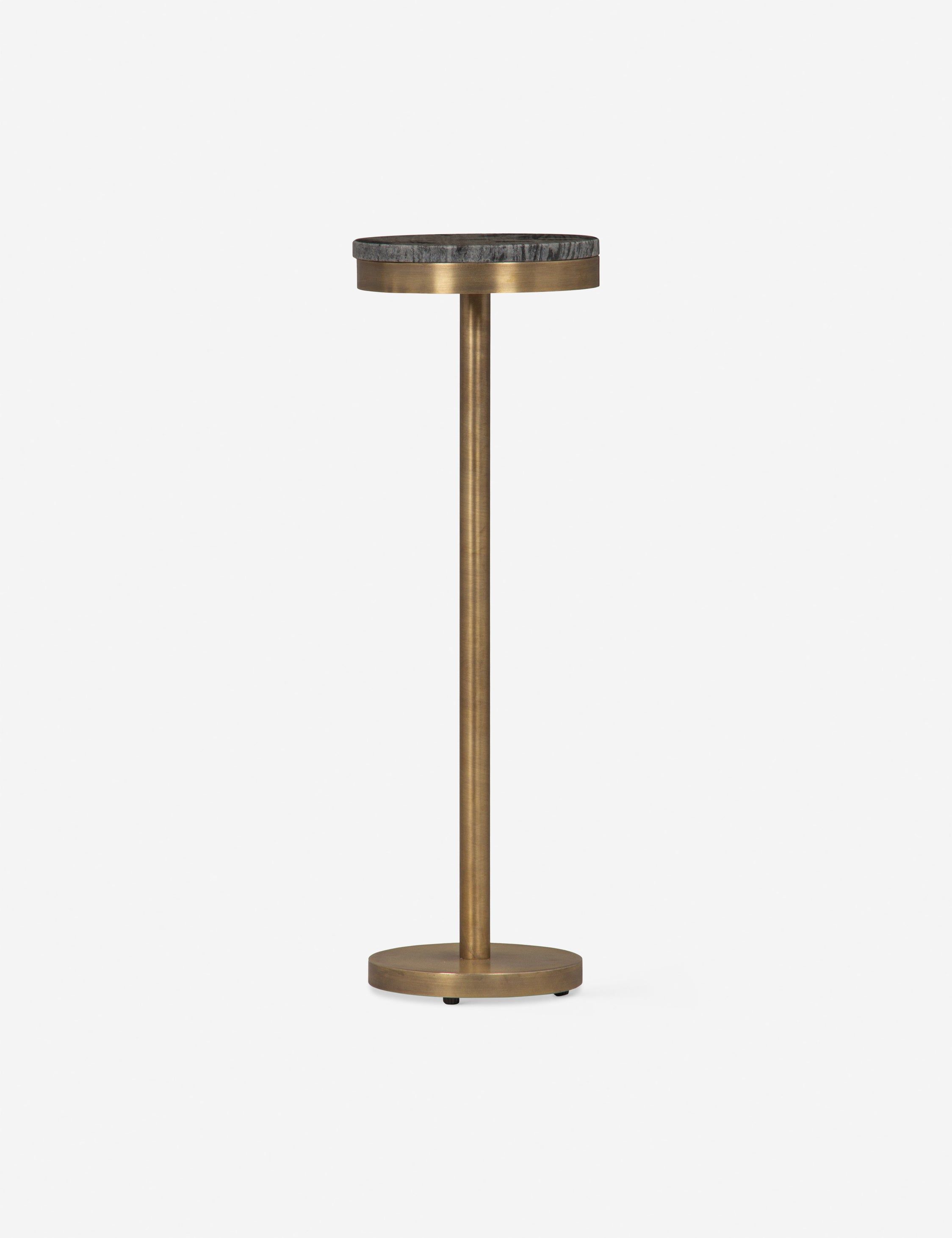Black Marble and Brass 24" Drink Table