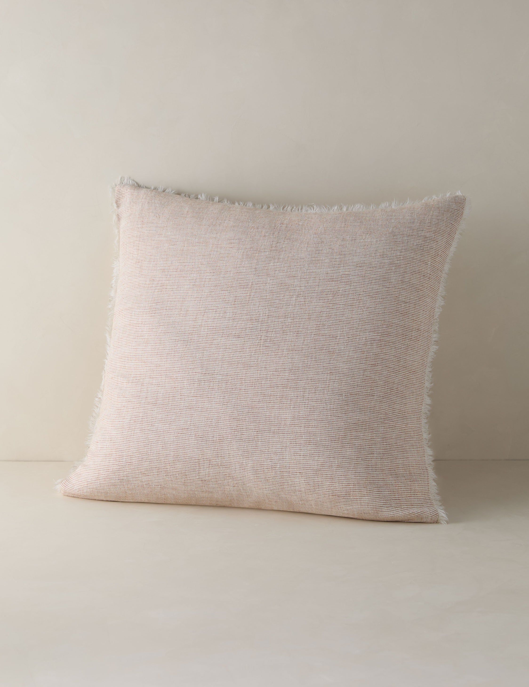 Terra Cotta Linen Euro Sham with Frayed Edges