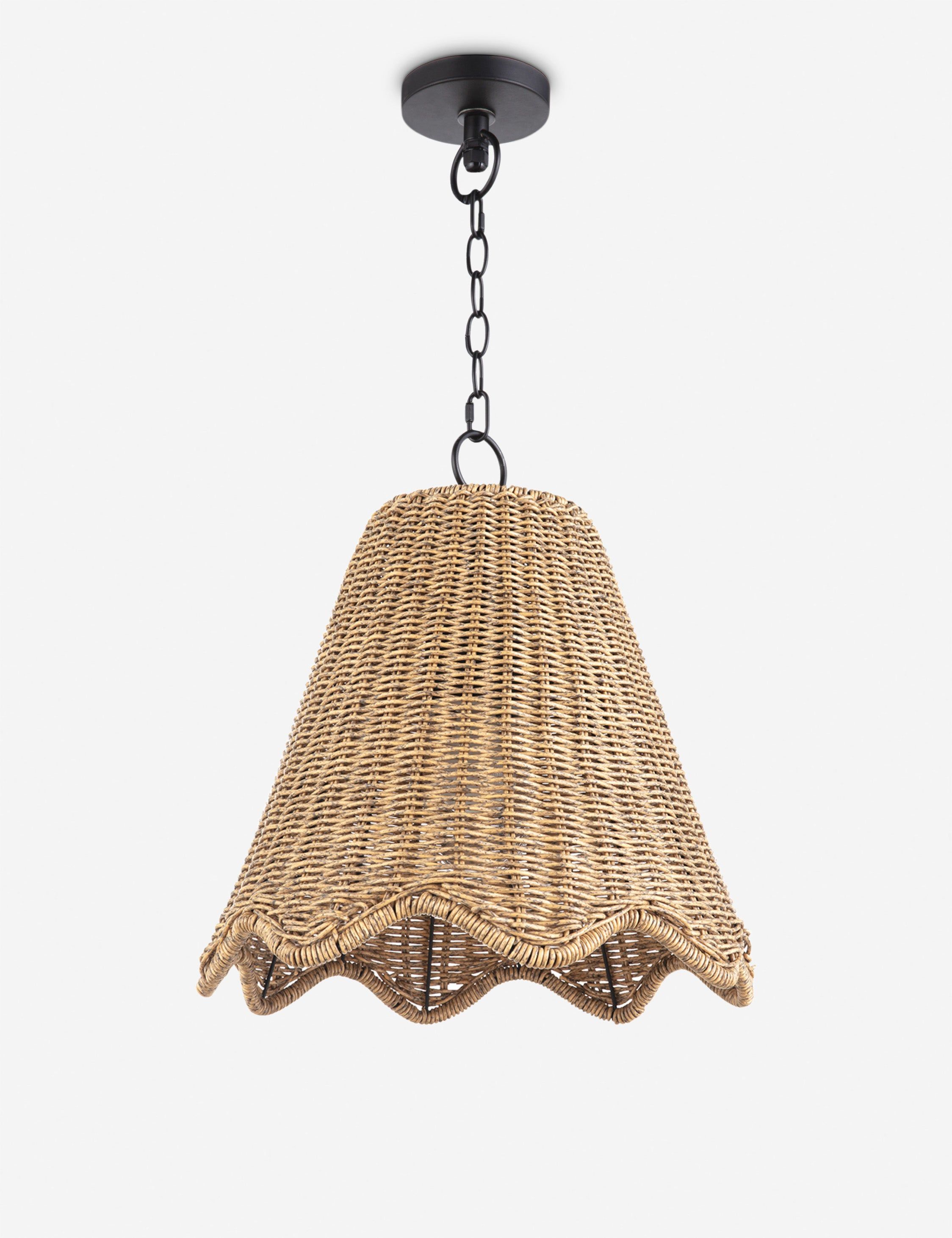 Regina Weathered Natural Cone-Shaped Outdoor Pendant Light