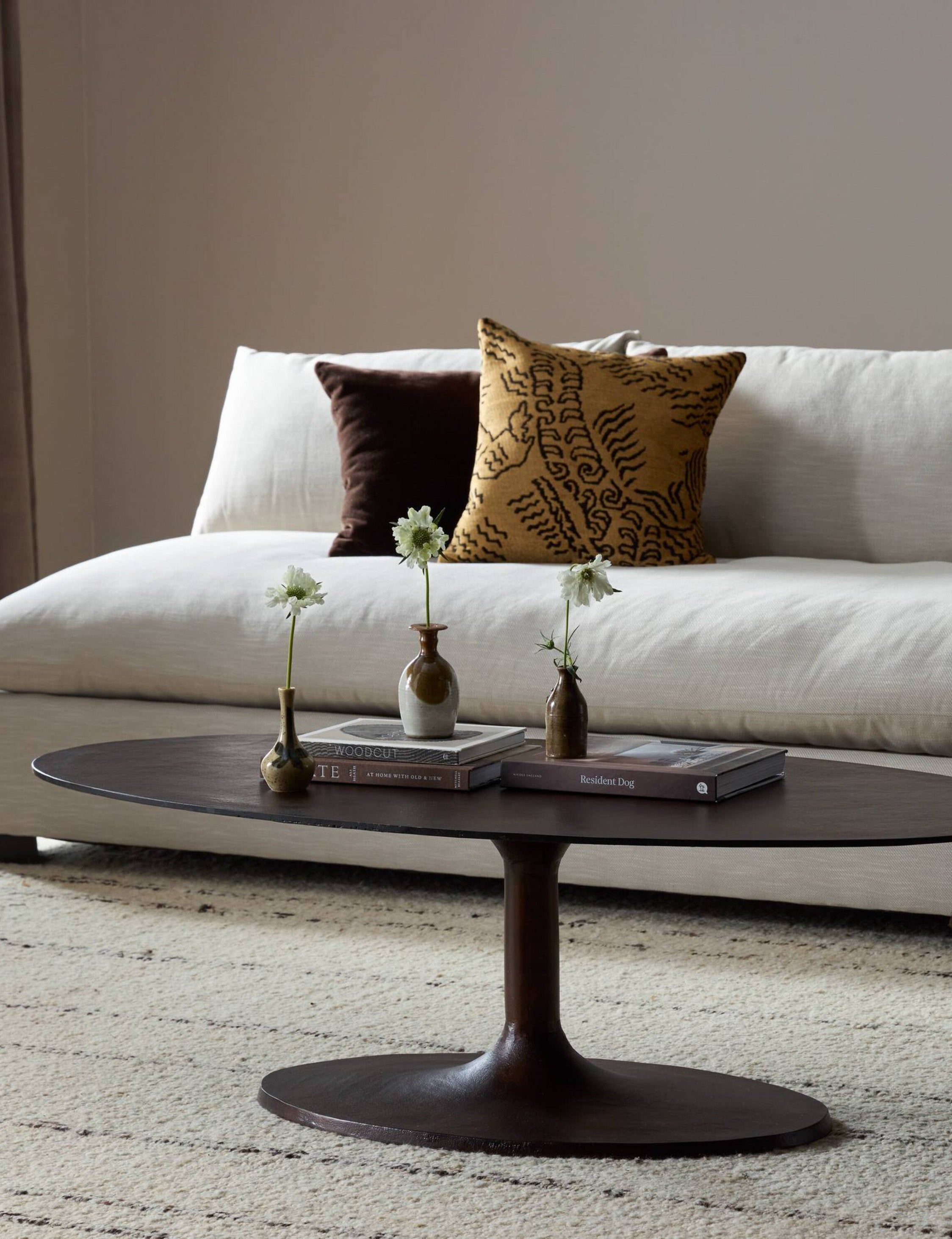 Antique Rust Oval Metal Outdoor Coffee Table with Storage