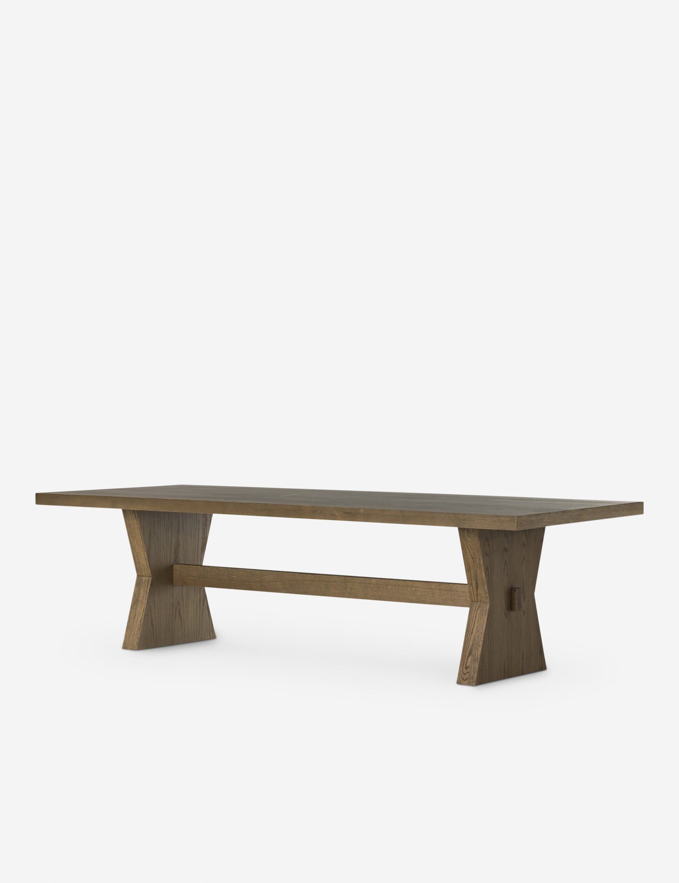Drifted Oak Rectangular Dining Table with Bowtie Legs