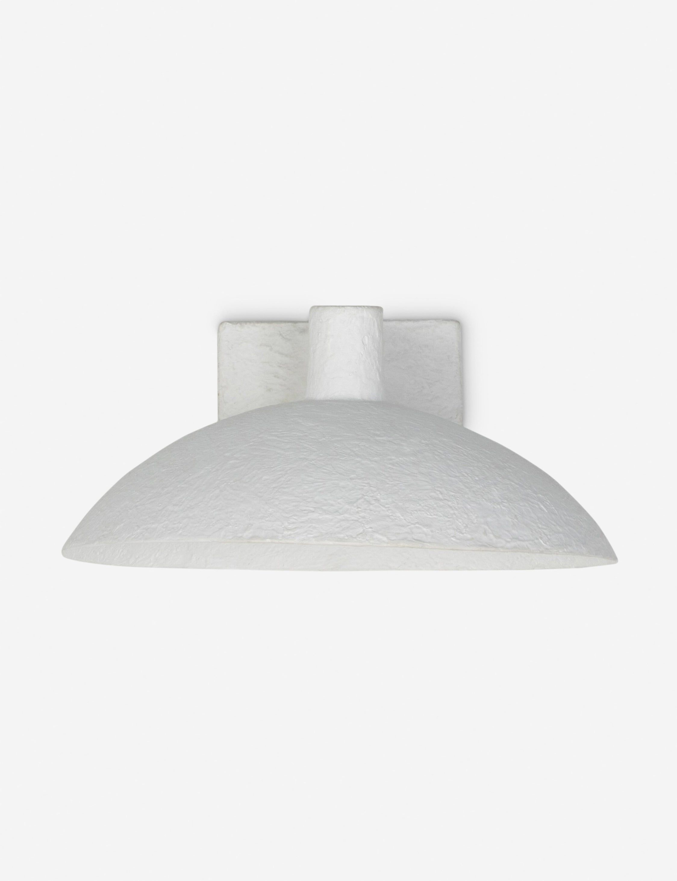 Matte White Plaster Half Moon Sconce