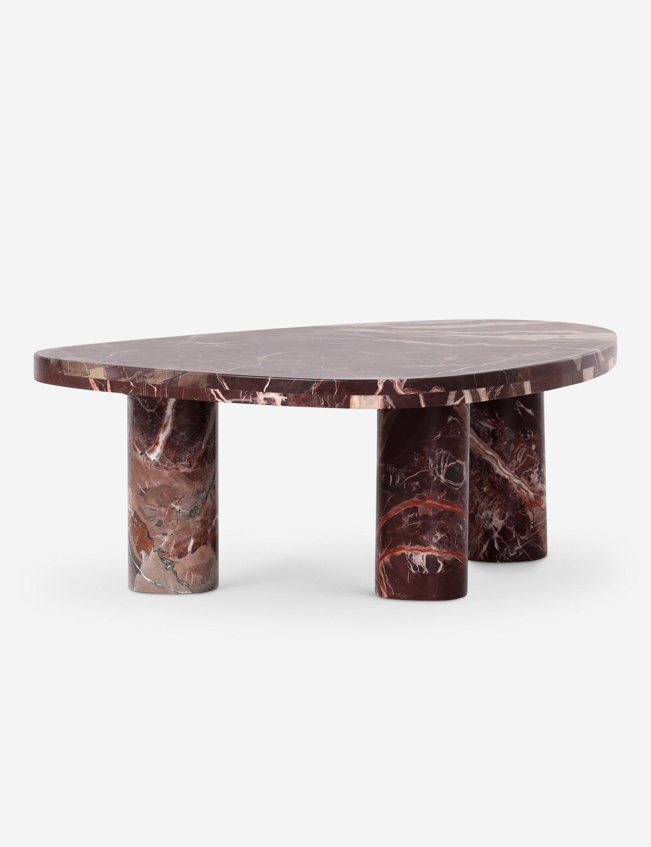 Small Merlot Marble Coffee Table with Storage
