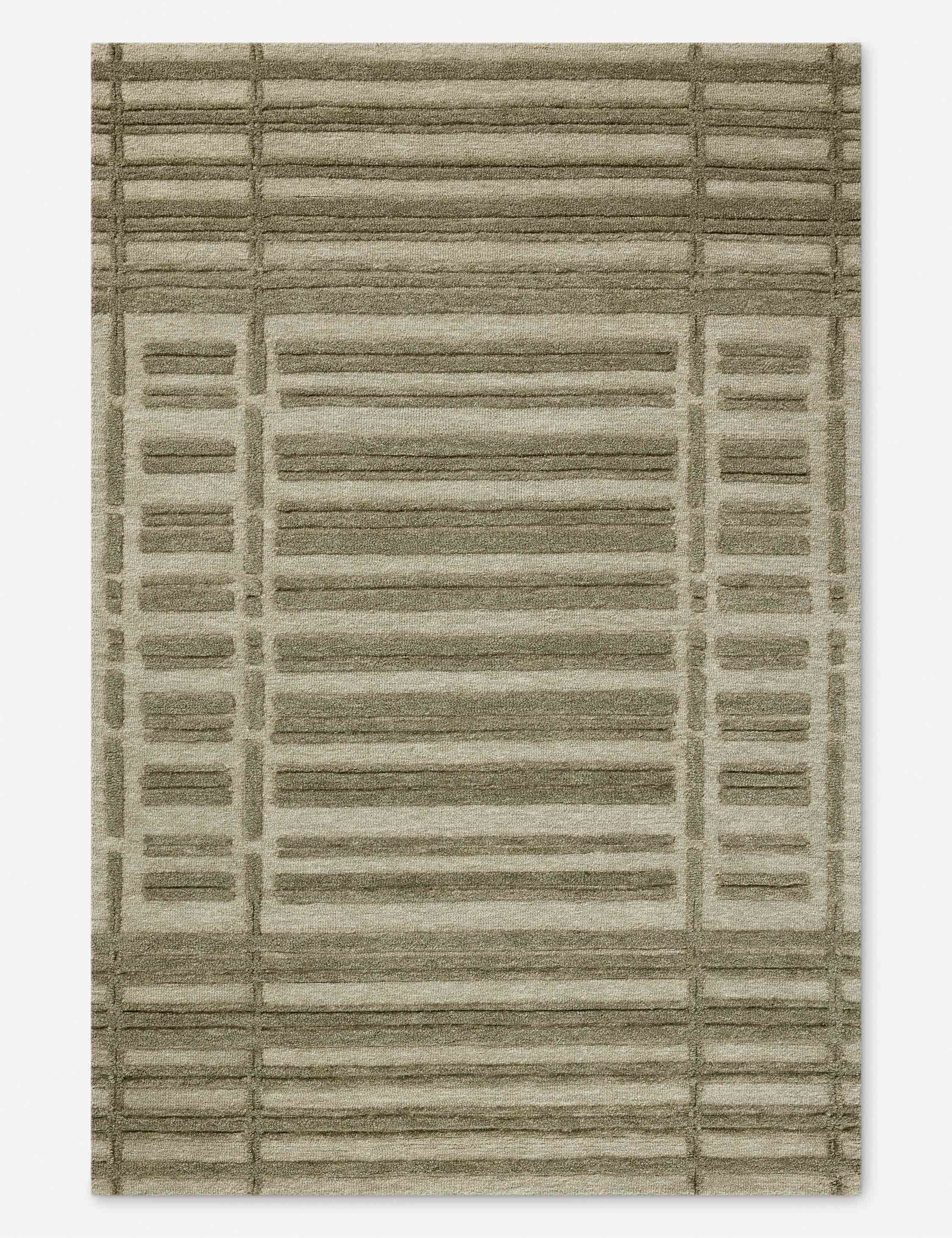 Sage and Olive Hand-Tufted Wool Runner Rug 3' x 7'