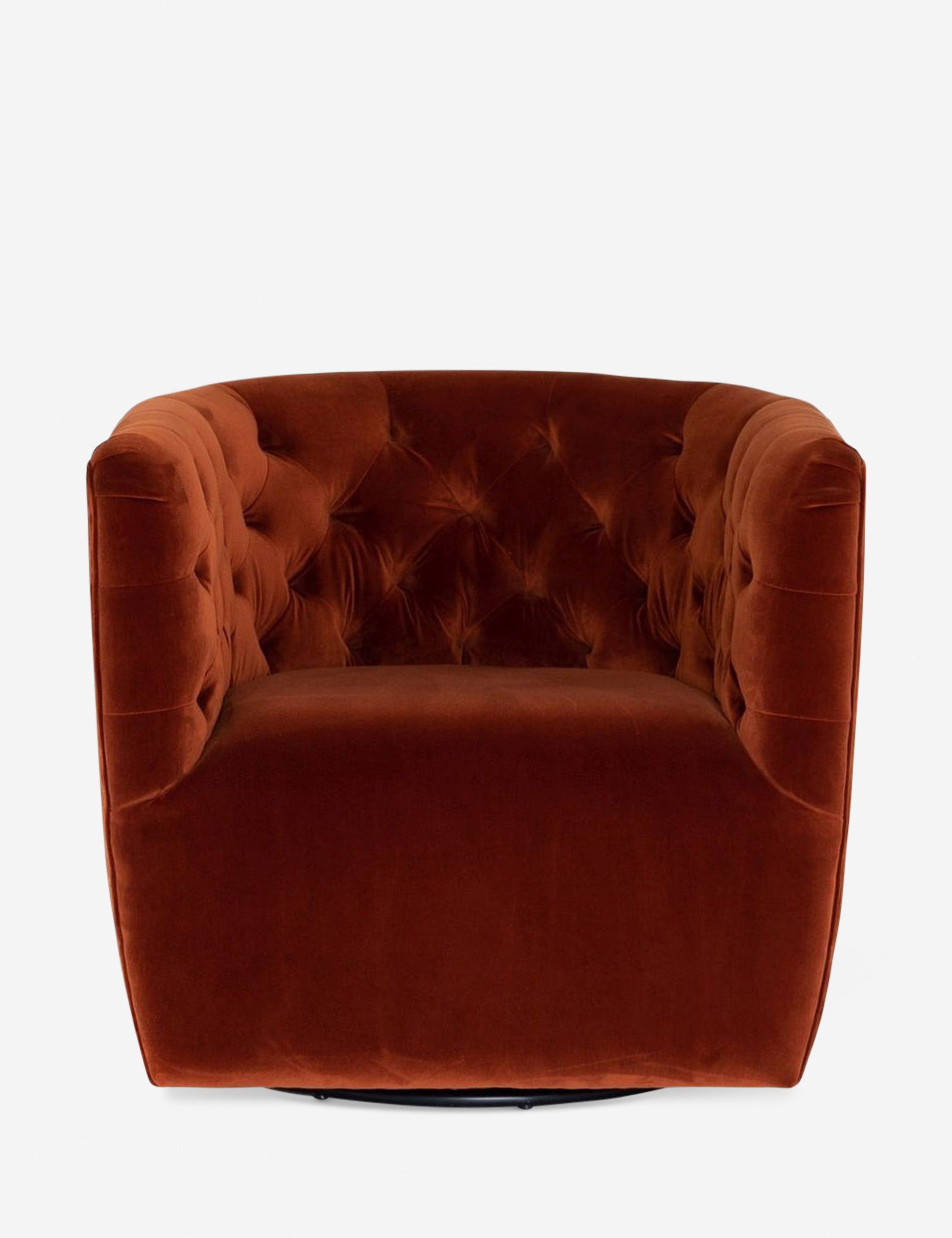 Fiqa Olive Boucle Leather Swivel Accent Chair