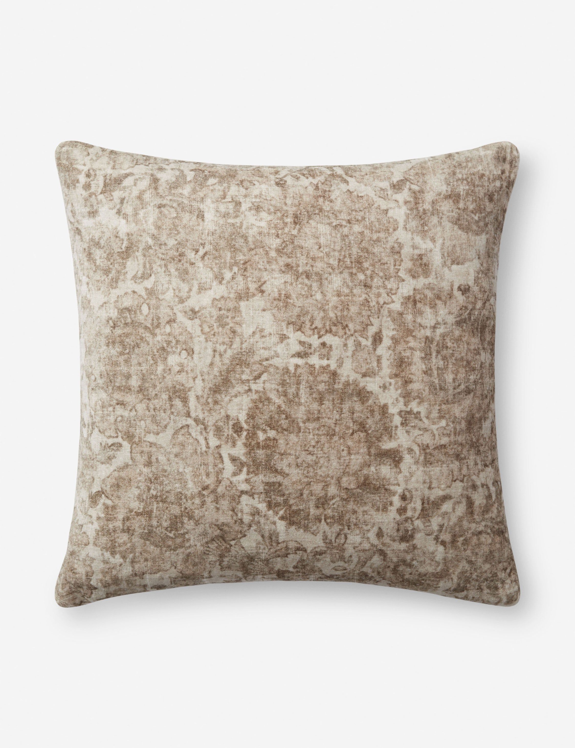 Bridgette Natural Cotton 22" Square Throw Pillow with Poly Insert