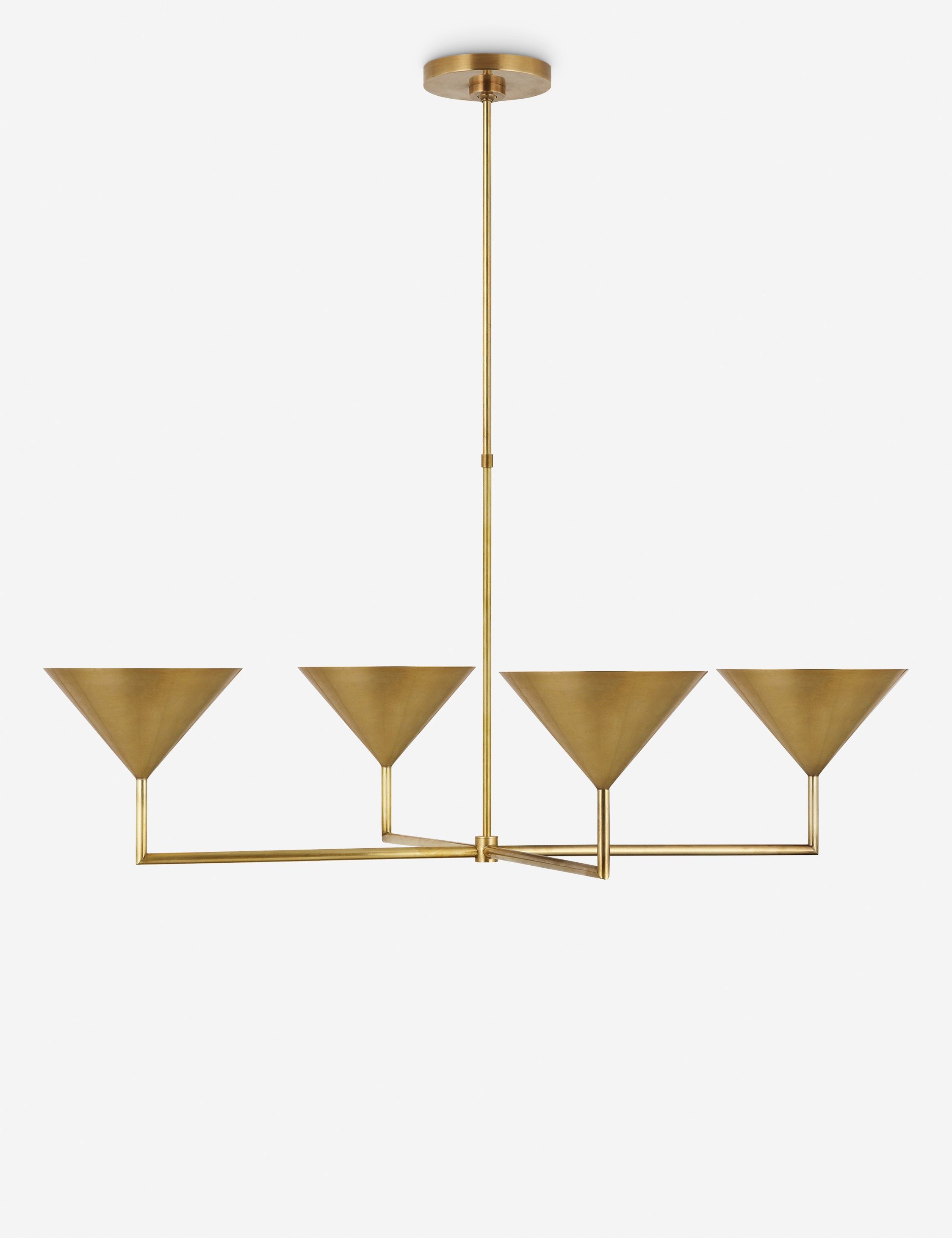 Orsay Sculptural Elegance 4-Arm Antique Brass Chandelier