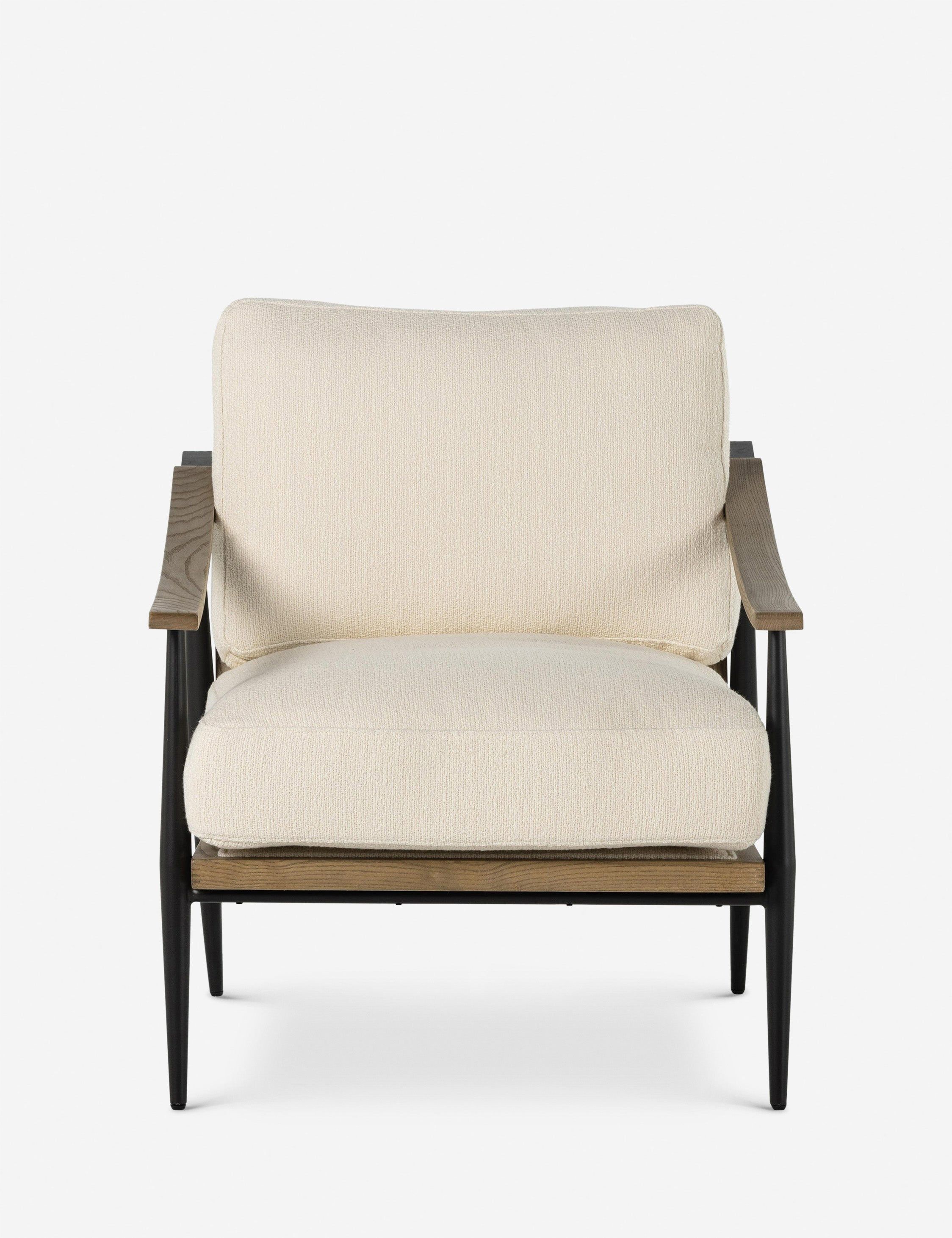Kerbey Ivory Contemporary Leather Accent Chair