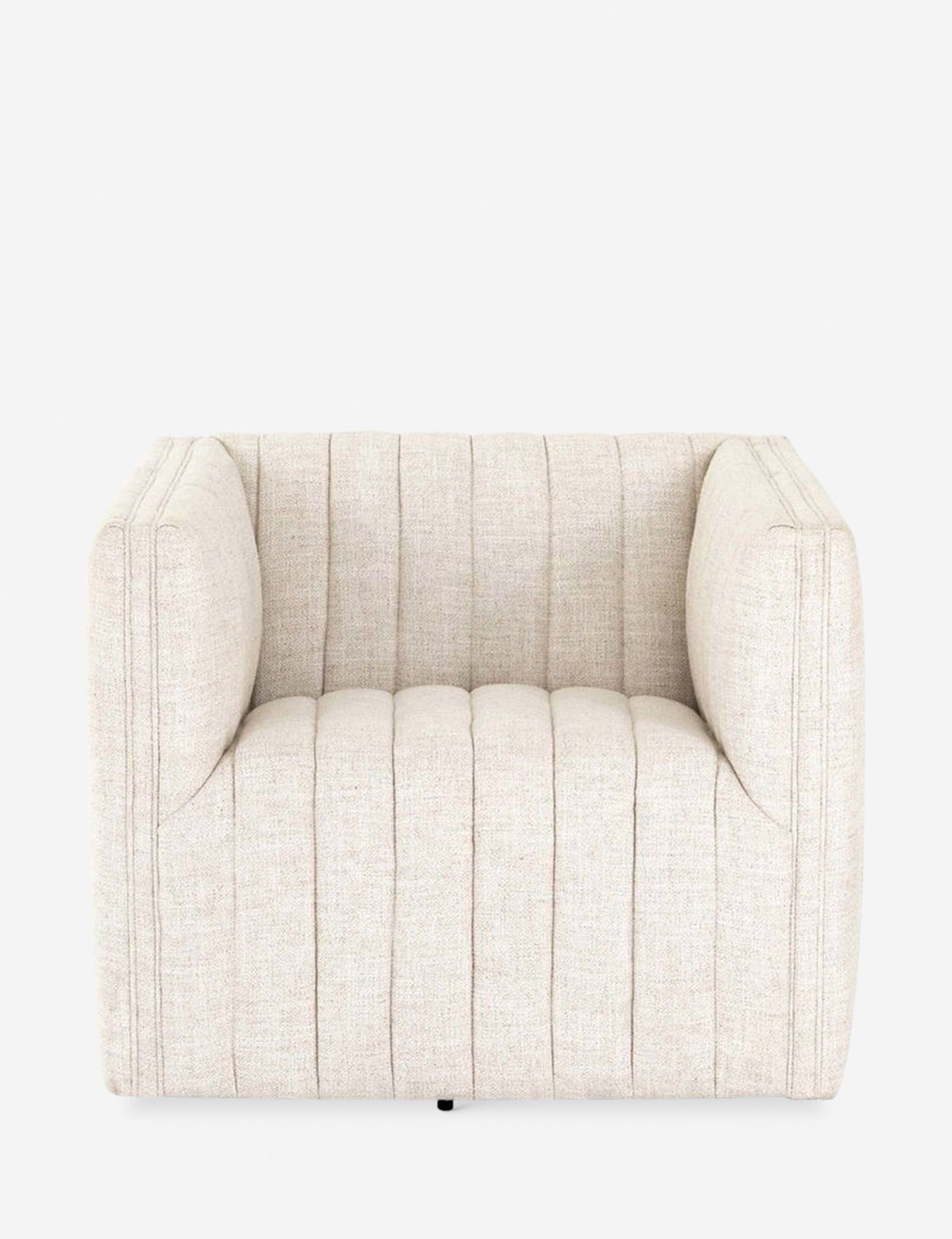 Roz Dover Crescent Ribbed Texture Low-Profile Swivel Chair