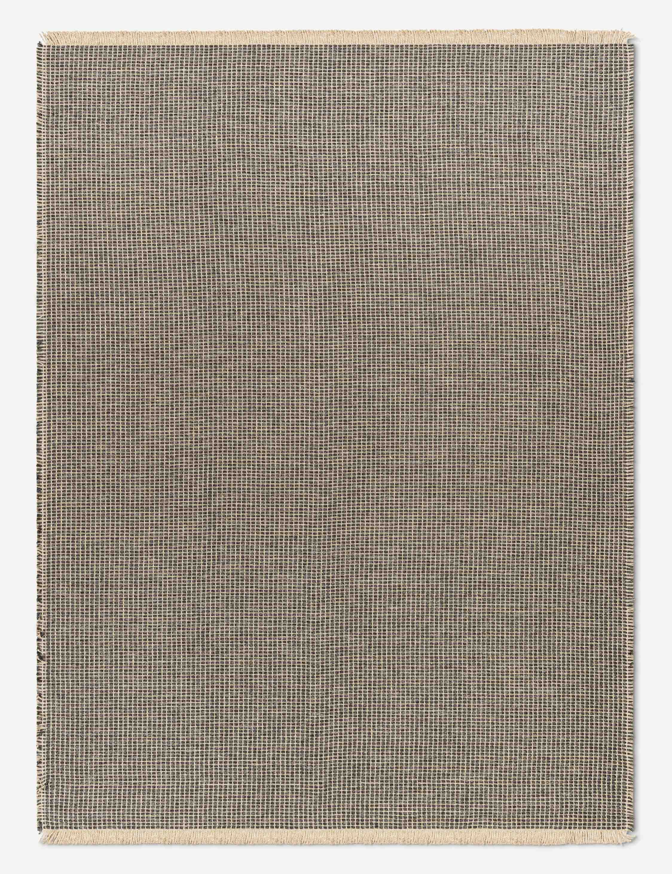 Kimi Black and Natural Flat Woven Rectangular Rug