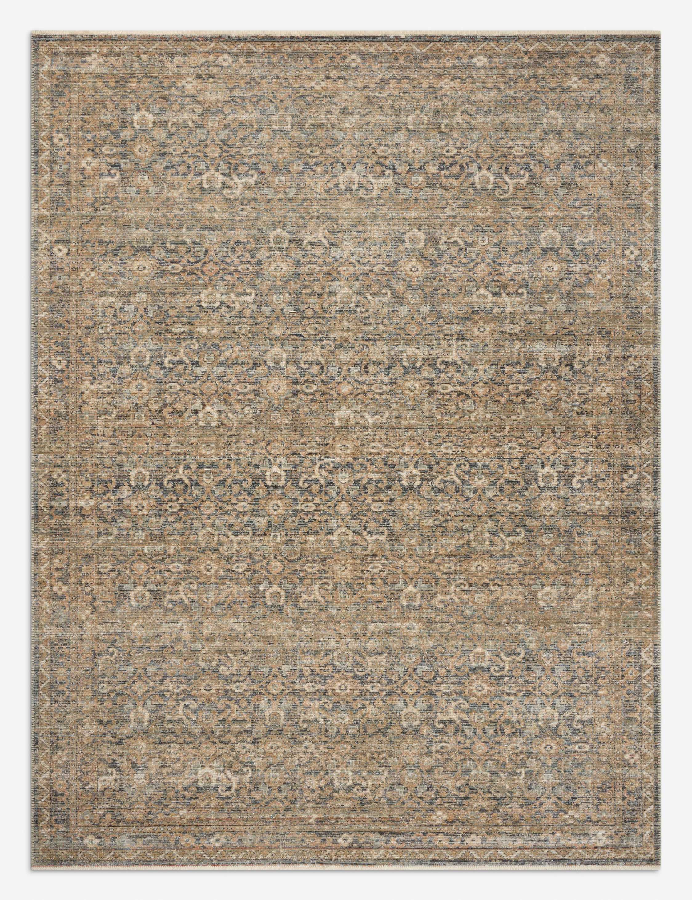 Amber Lewis Denim and Gold Hand-knotted Wool Area Rug 3' x 5'