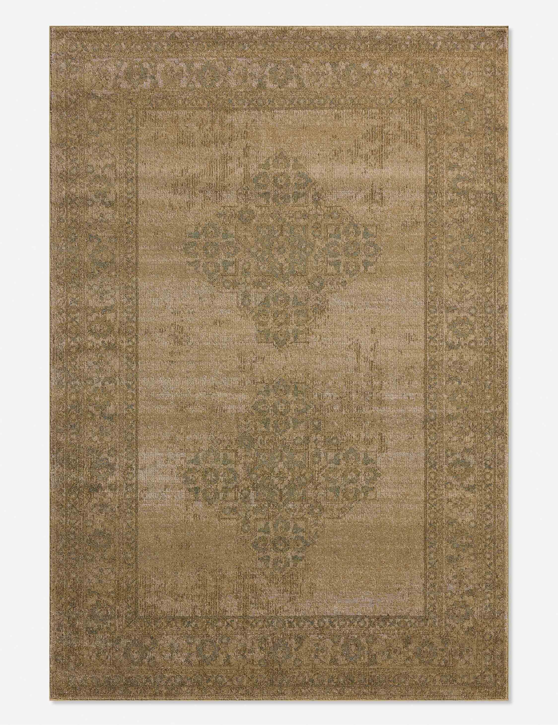 Mona Antique Spa 5' x 8' Wool Cotton Area Rug