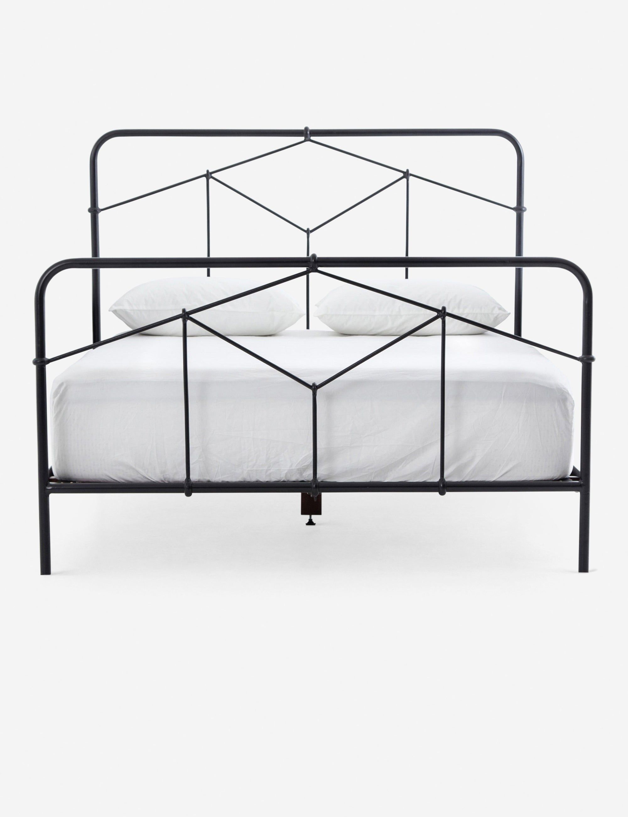 Maddie Vintage-Inspired Iron King Bed in Black