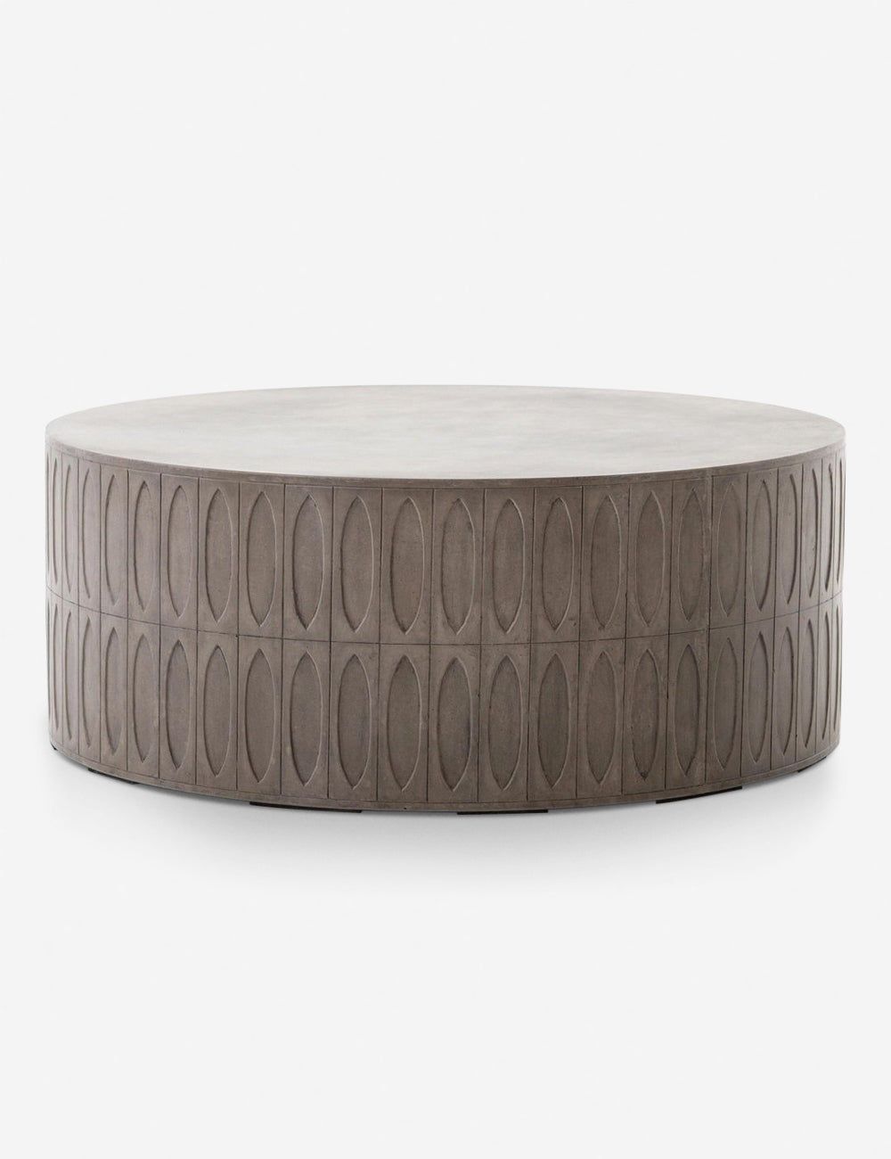 Colorado Contemporary Round Drum Coffee Table in Dark Grey