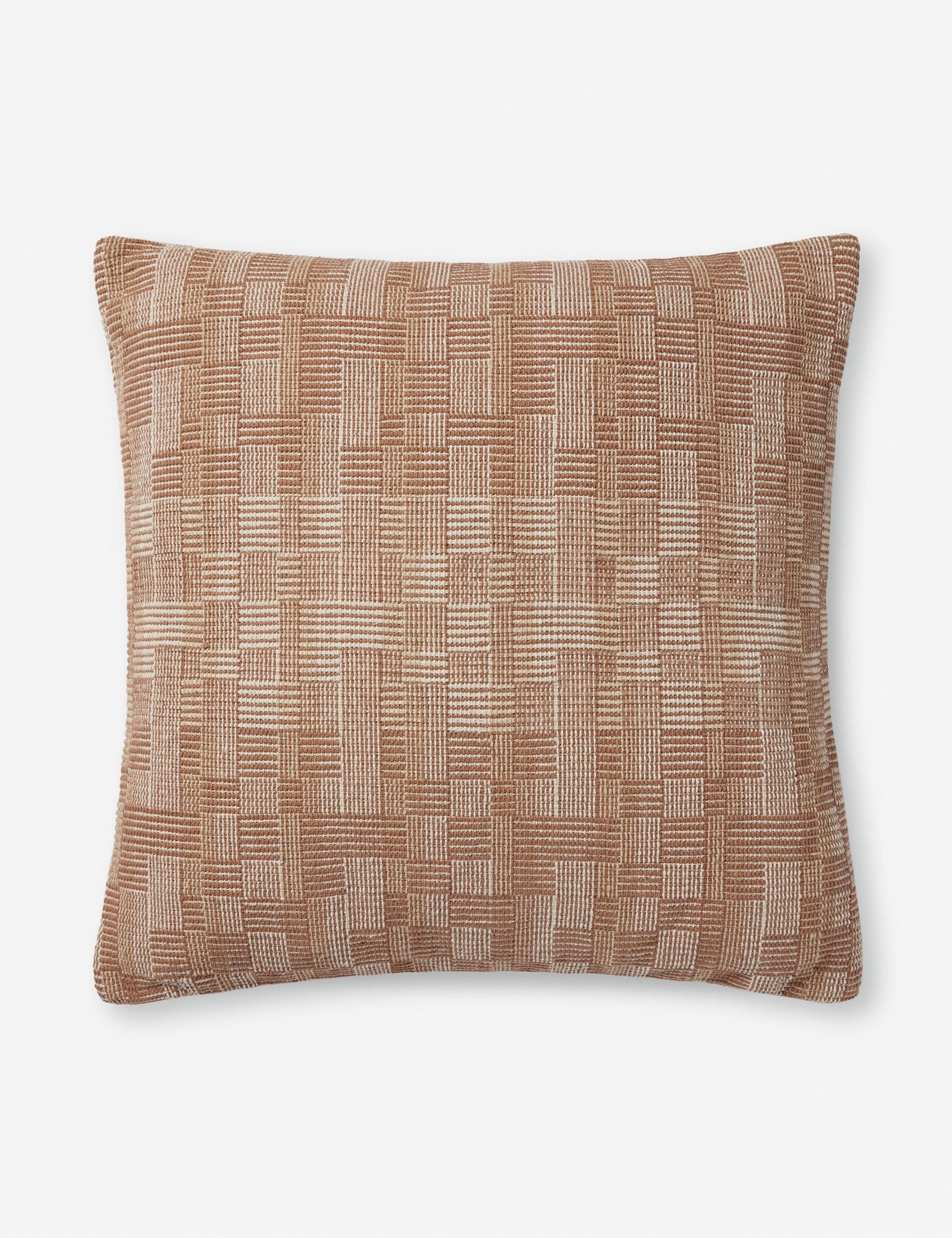 Amber Lewis Clay and Natural Woven Pillow with Poly Insert