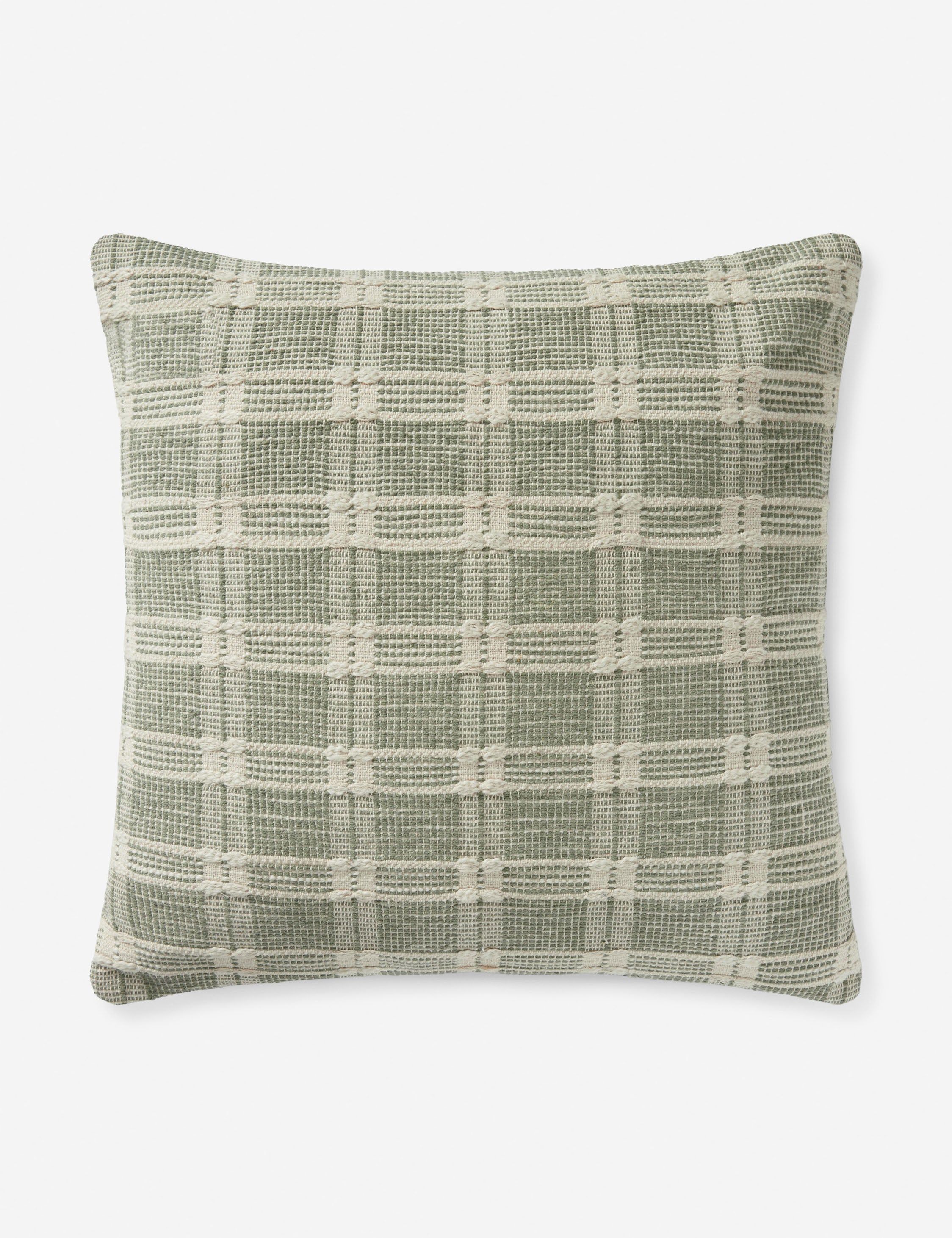 Madera 22" Round Forest Green Cotton Pillow Set