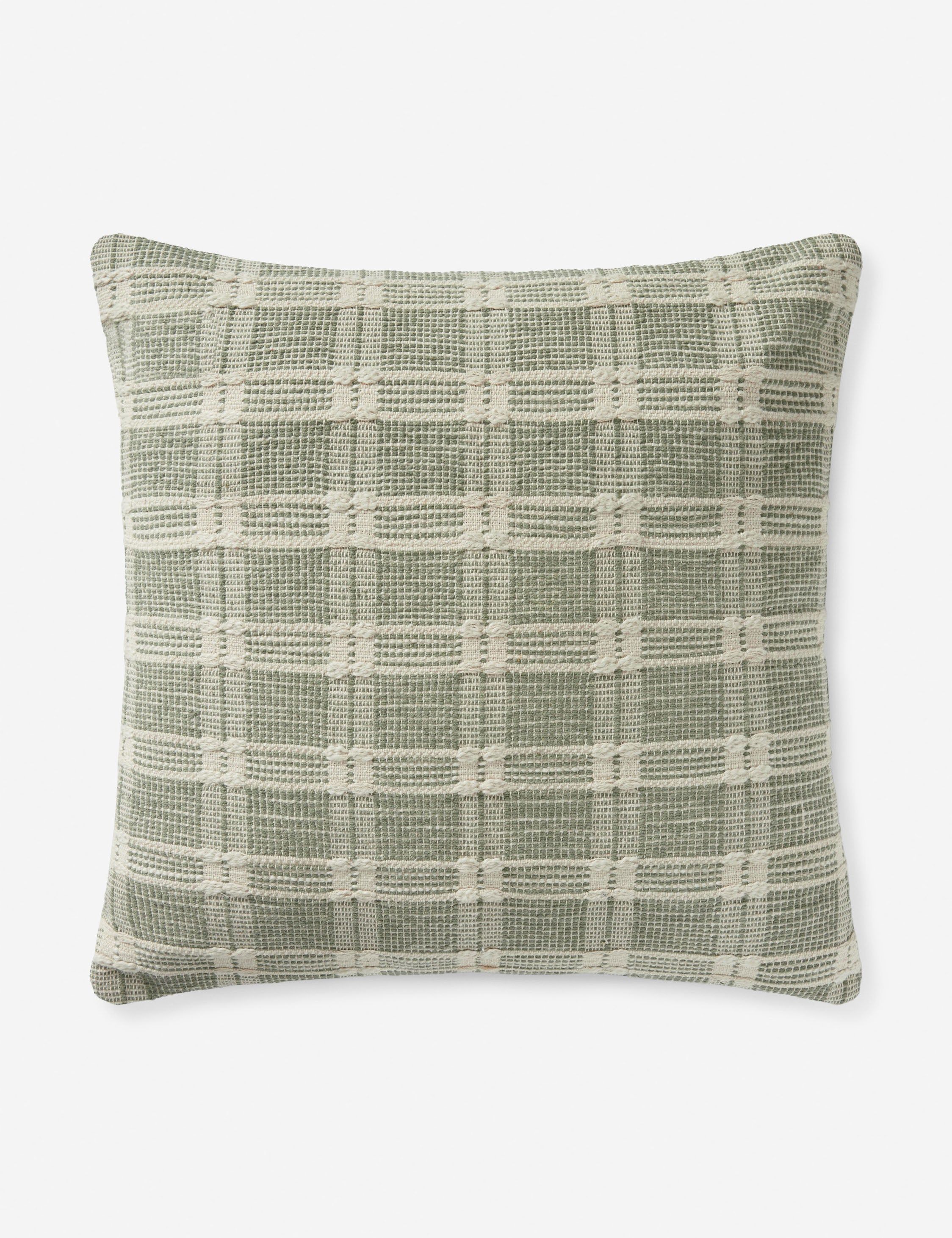 Madera 22'' Green Plaid Cotton Throw Pillow