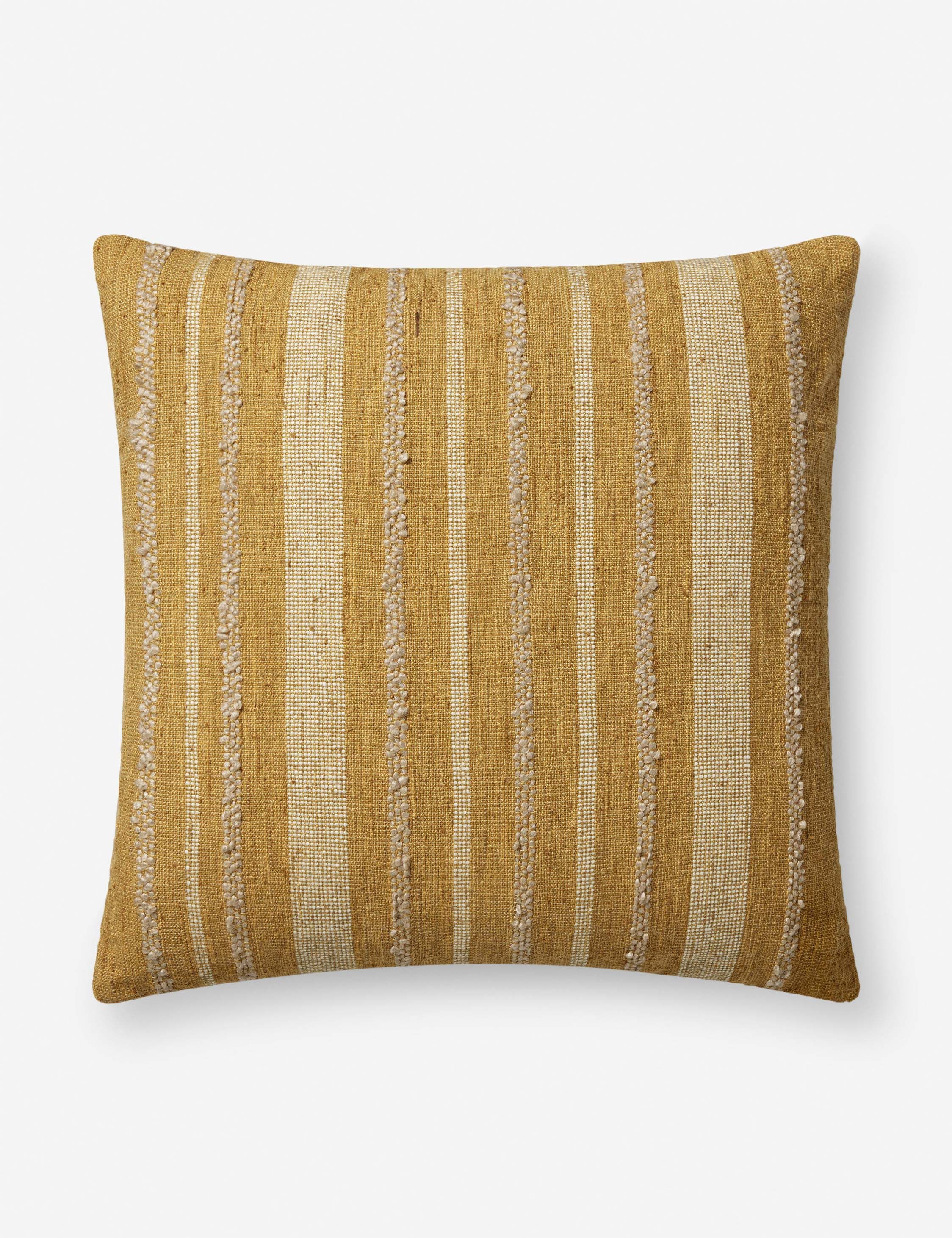 Gold Striped 18" x 18" Polyester Accent Pillow