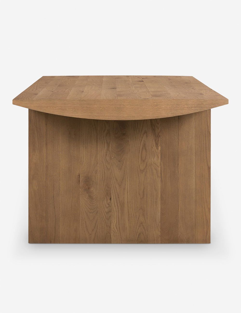 Contemporary Warm Oak Veneer Rectangular Dining Table for Eight