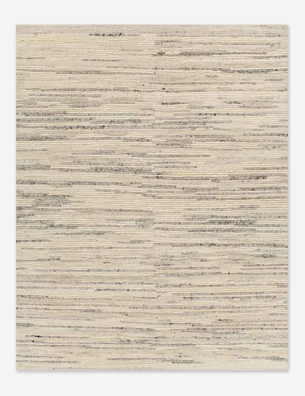 Handmade Gray Wool Spot Rectangular Rug - 2' x 3'