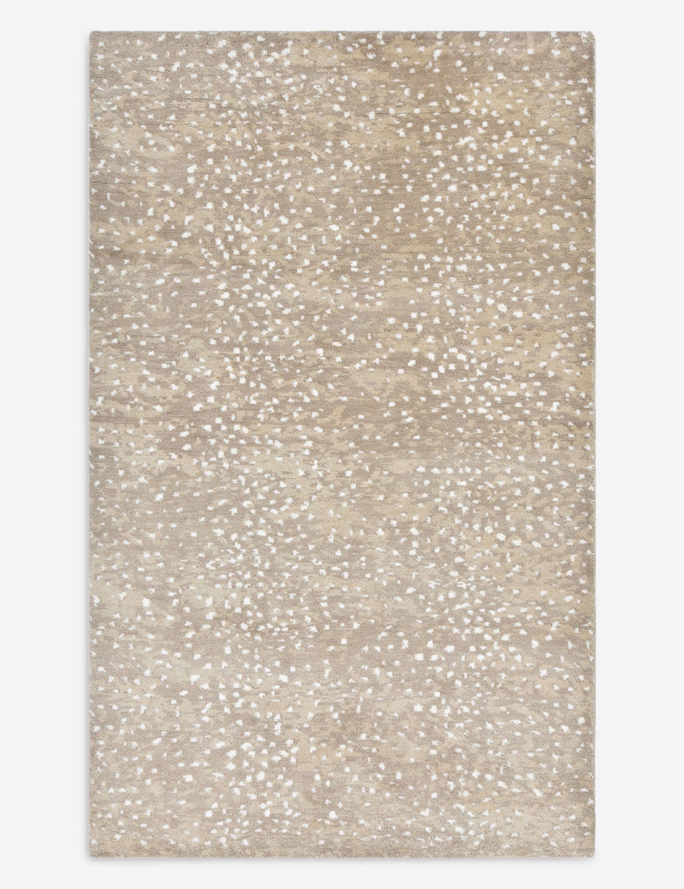 Classic Brown Hand-Knotted Wool Rectangular Rug 3' x 5'