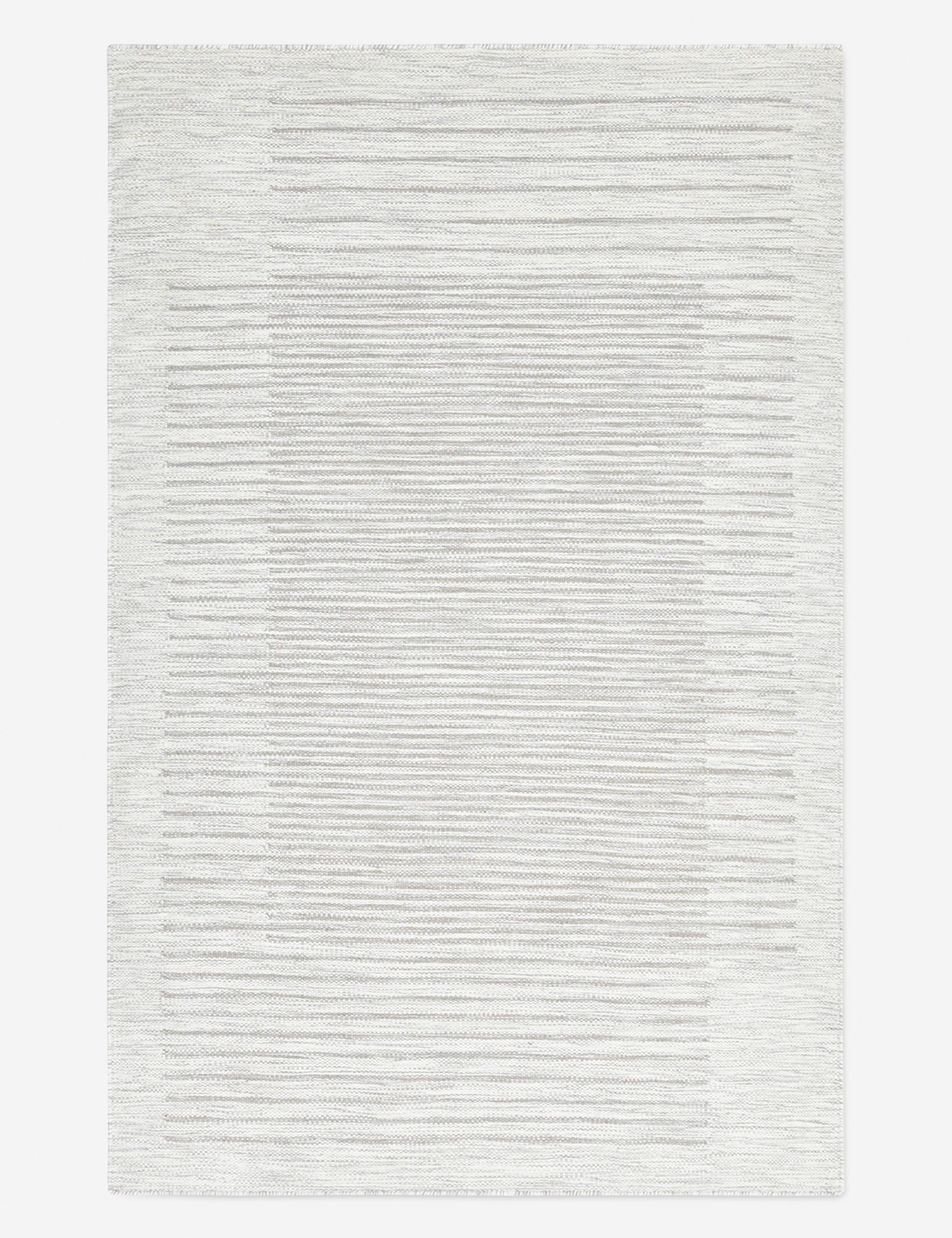 Silver Elegance 8' x 10' Handwoven Wool Flatweave Rug