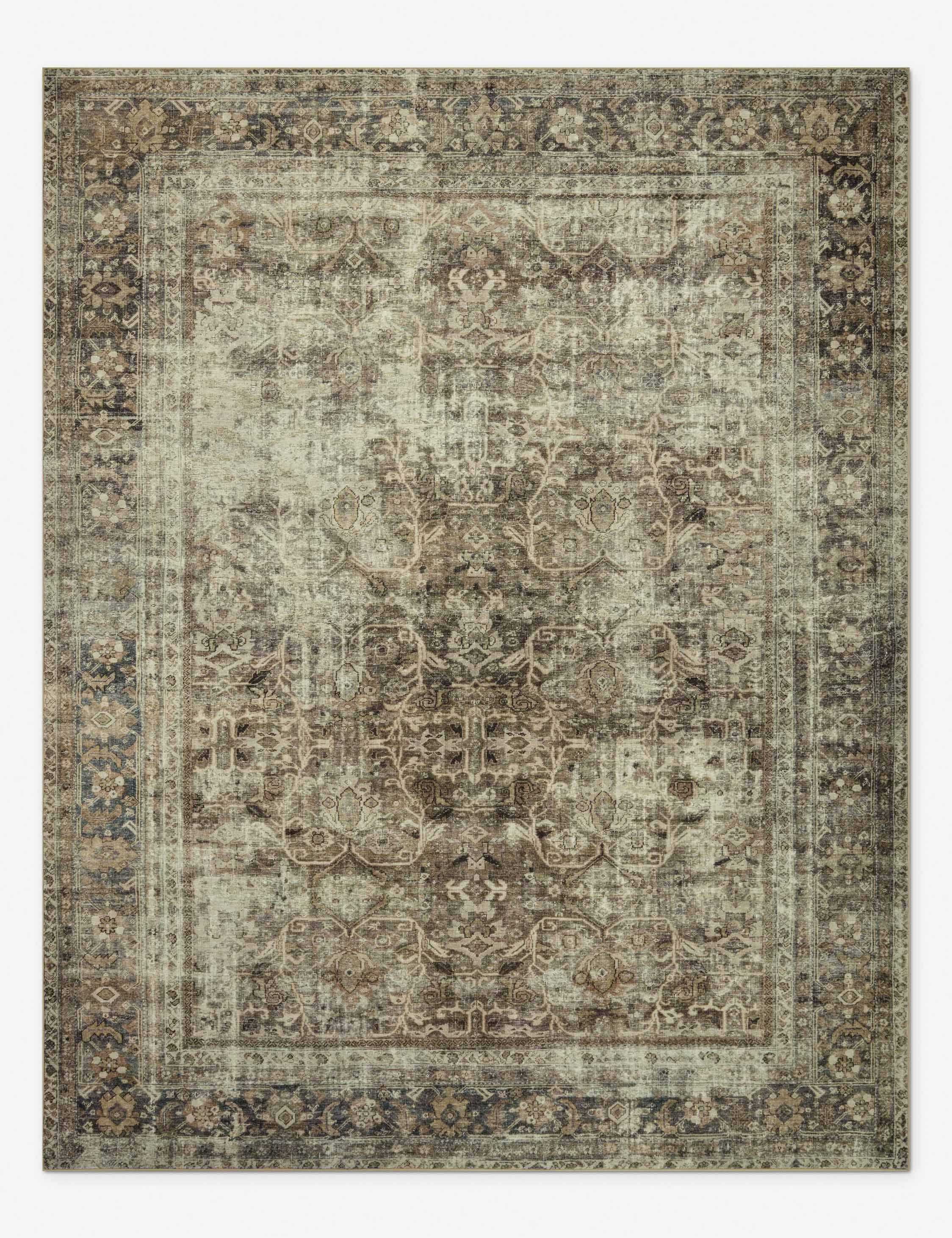 Sinclair Pebble and Taupe Synthetic Washable Runner Rug 2' x 5'