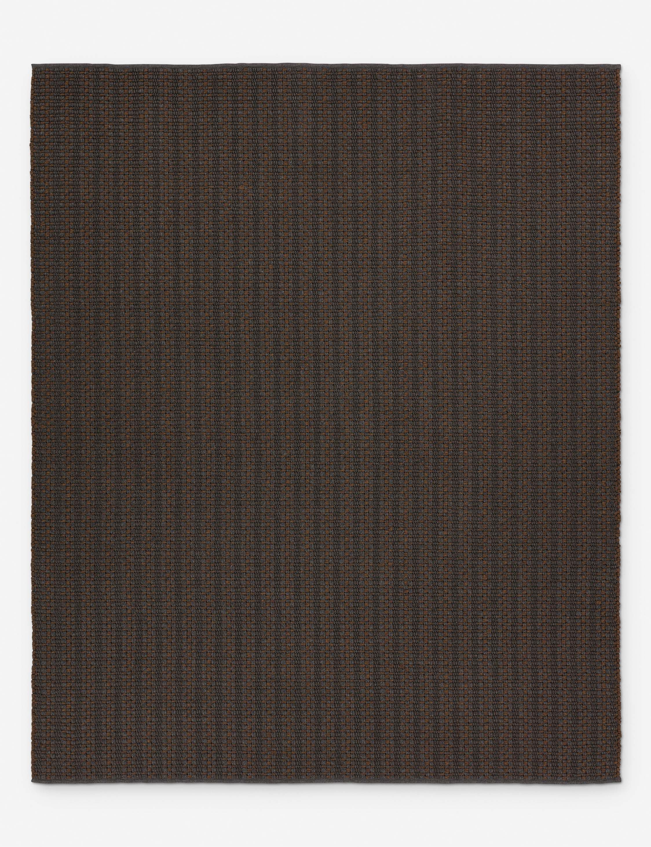 Gray and Brown Reversible Wool and Synthetic Stripe Rug, 2' x 3'