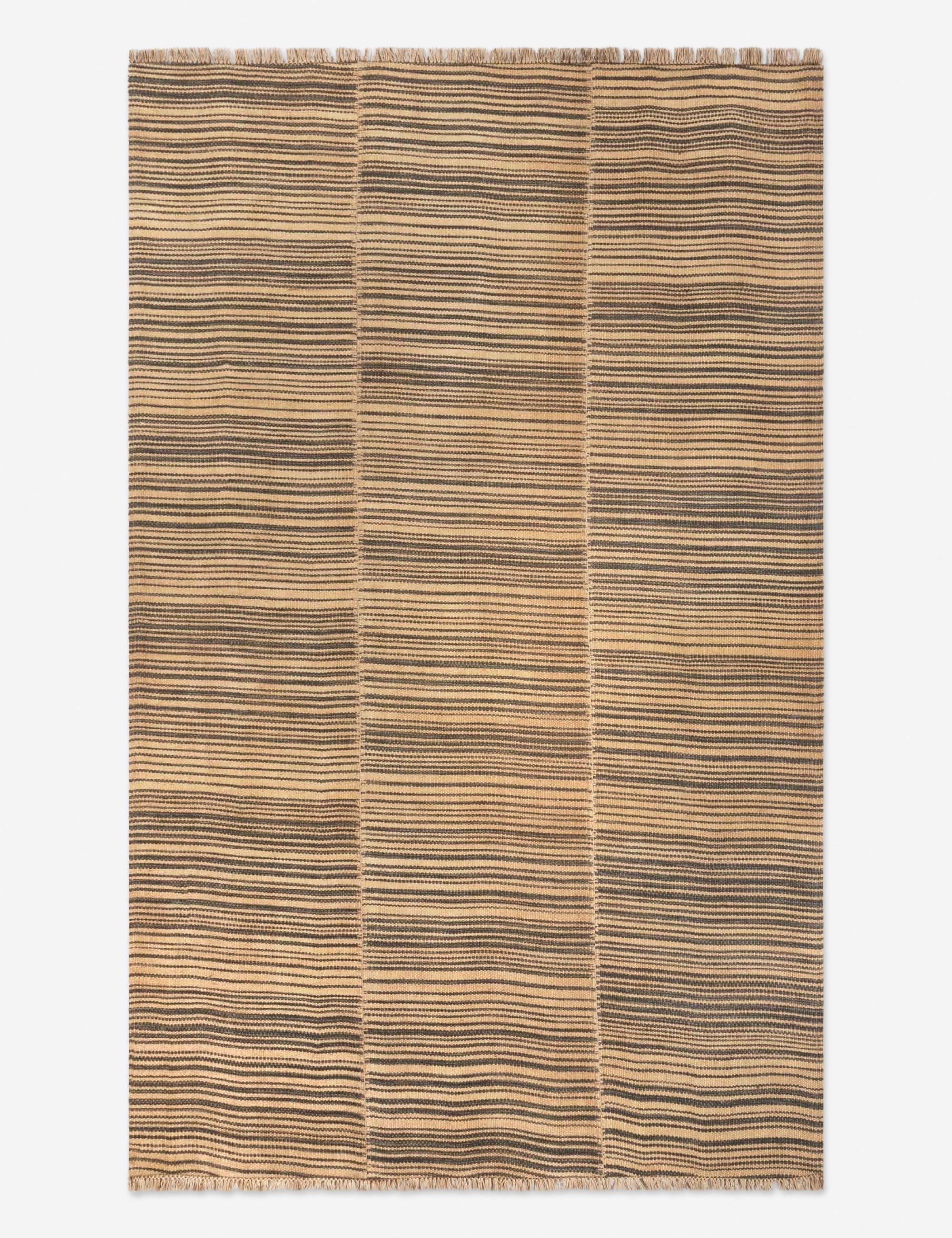 Twala Handwoven Beige and Brown Wool Rug, 3'6" x 5'6"