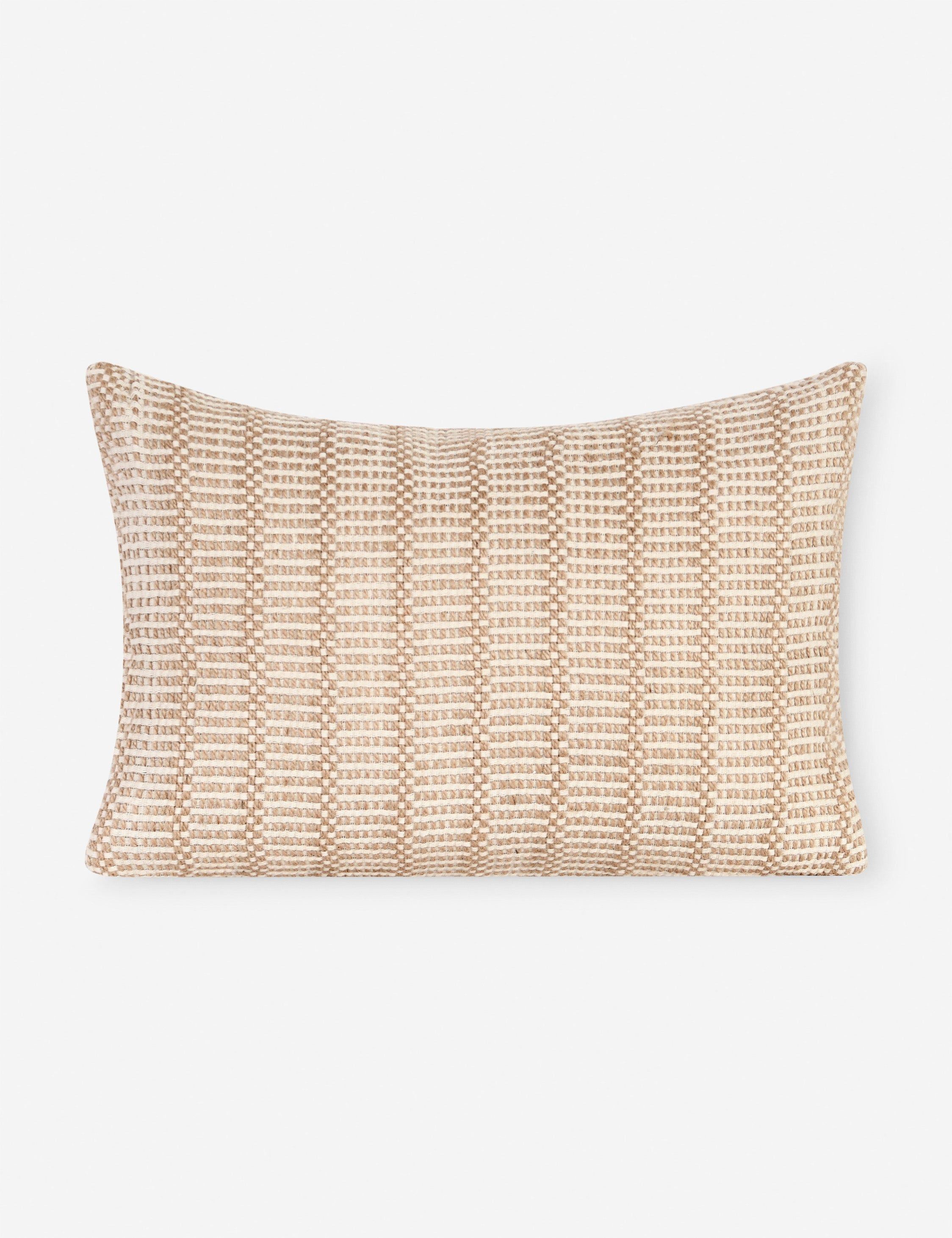 Helen Hand-Woven Beige Jute and Cotton Lumbar Pillow