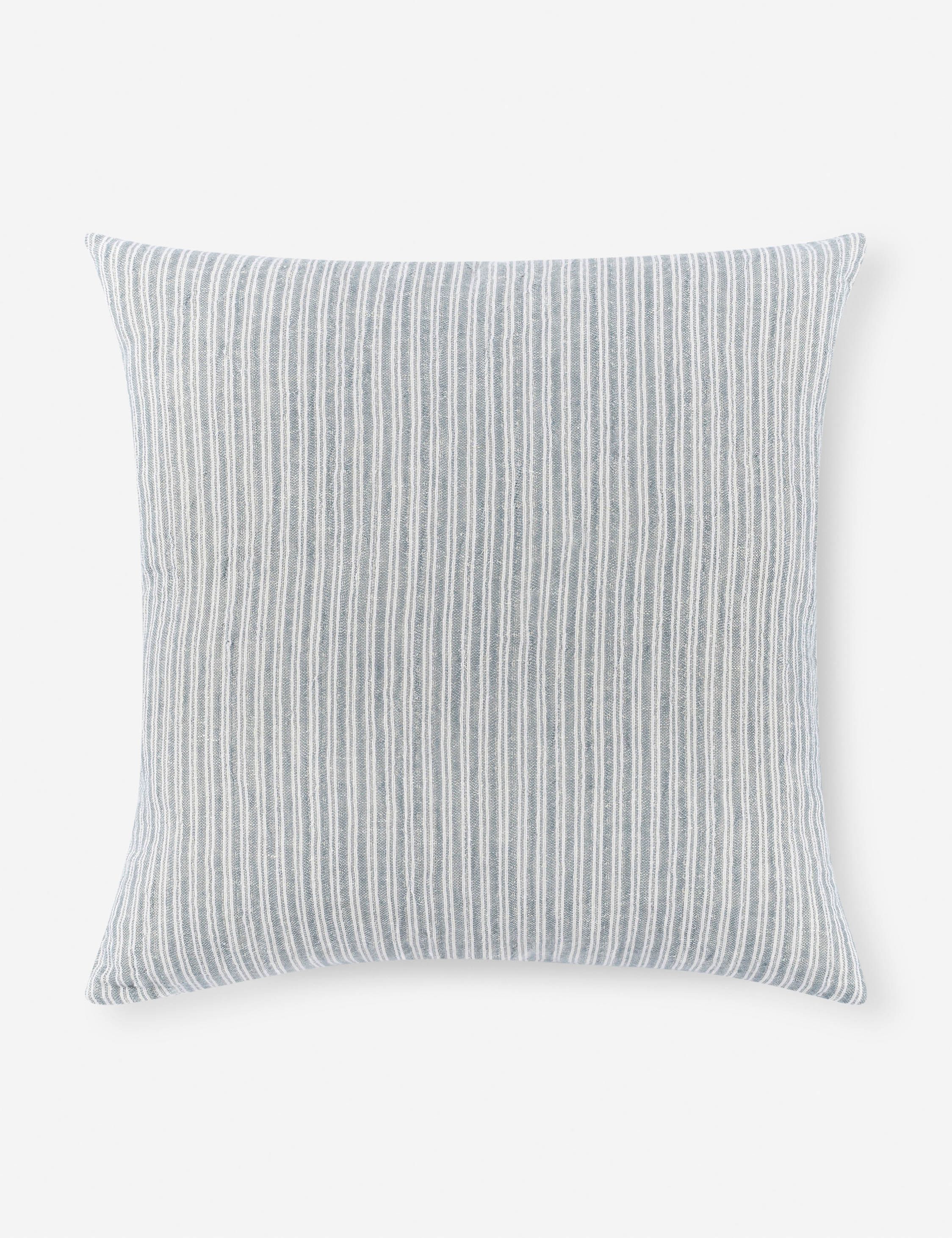 Ash Blue Striped Square Throw Pillow 22"