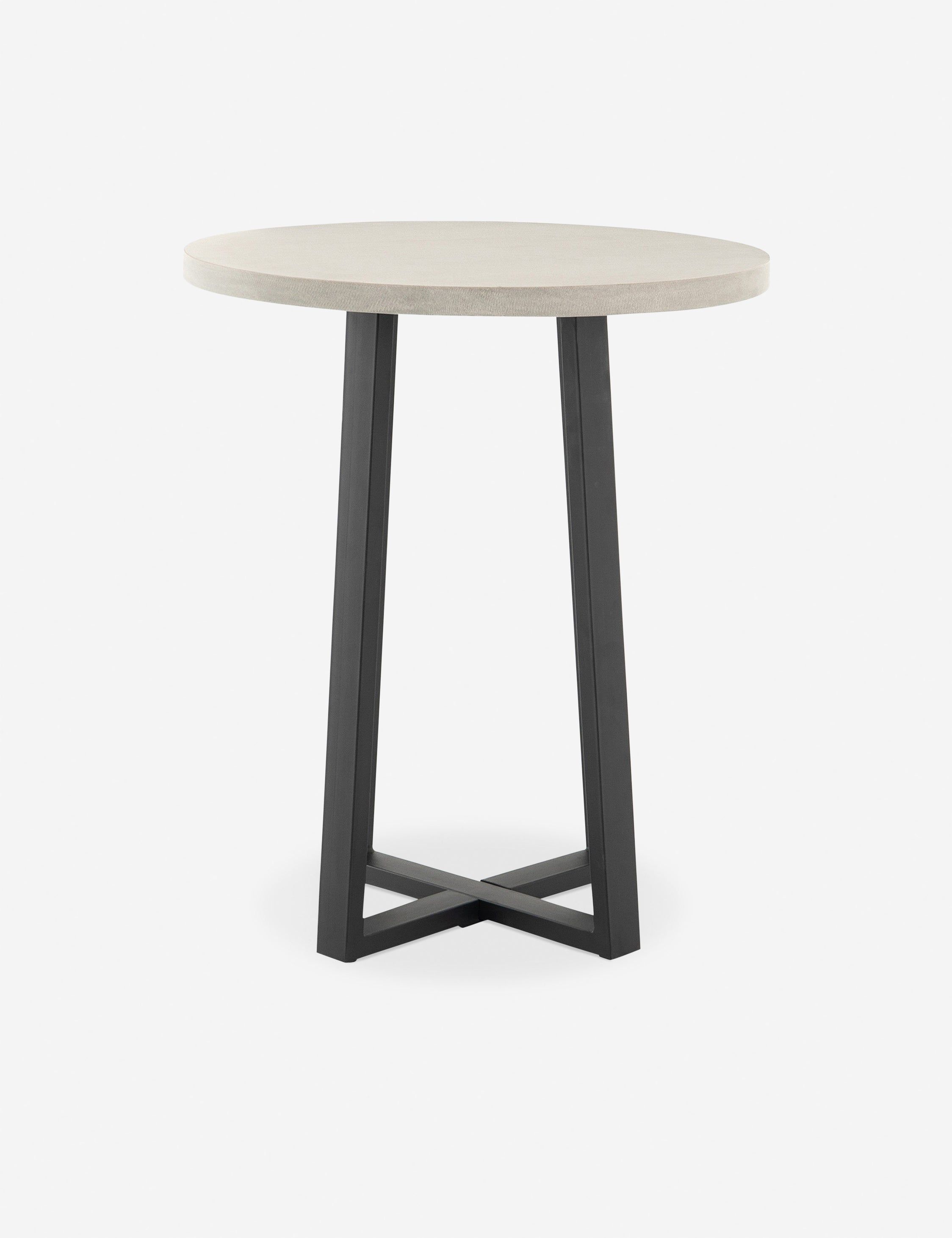 Gray Round Iron Pub Table with Powder Coated Finish