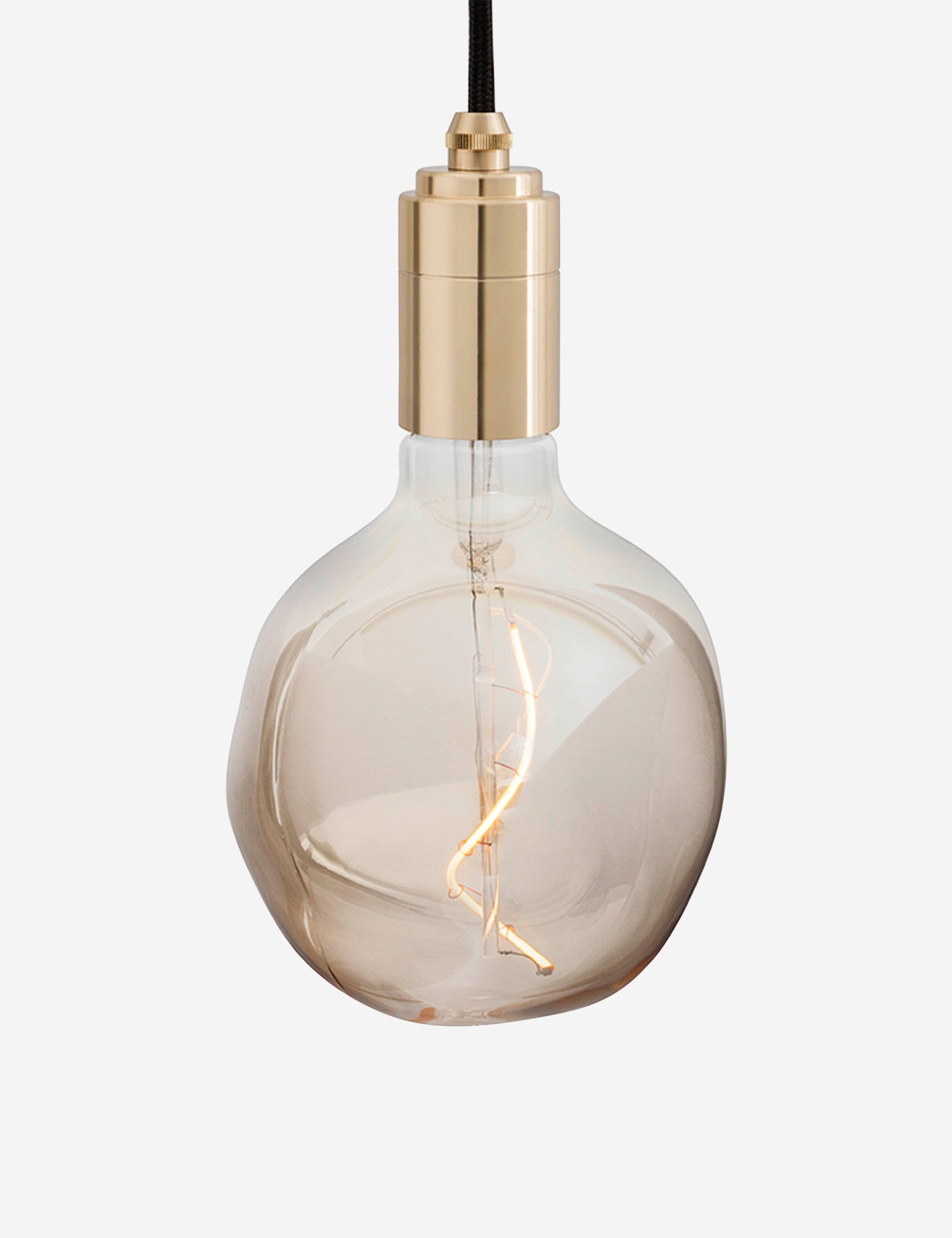 Brass and Glass Mini Pendant Light with LED Bulb