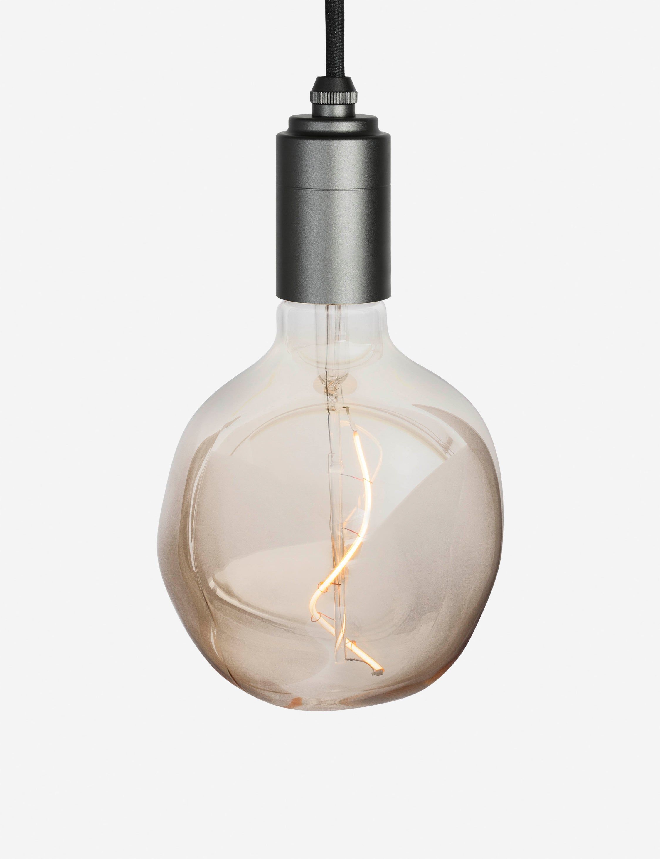 Graphite and Matte Black Mini Pendant Light with Glass Shade