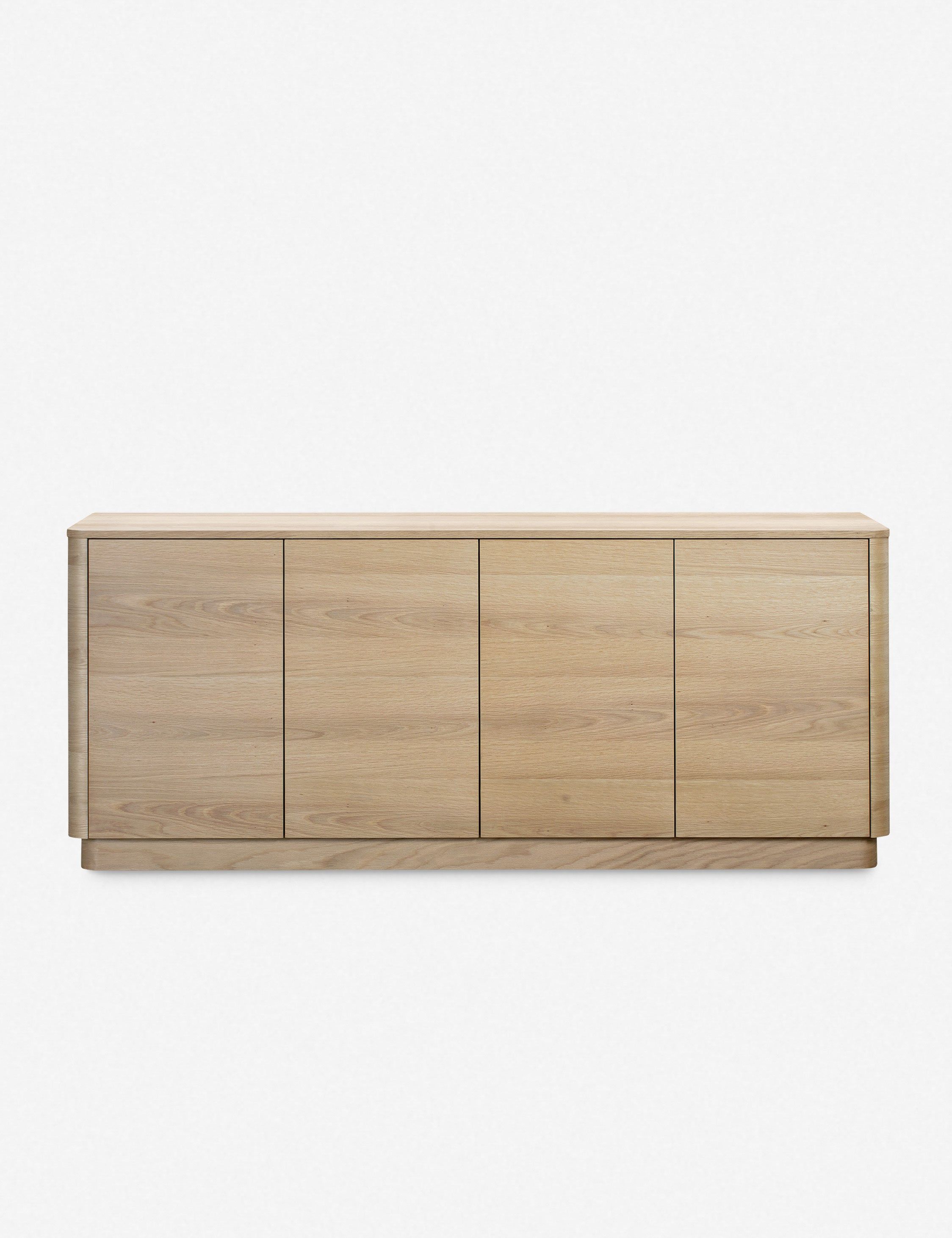 Natural Oak 72" Modern Sideboard with Rounded Corners