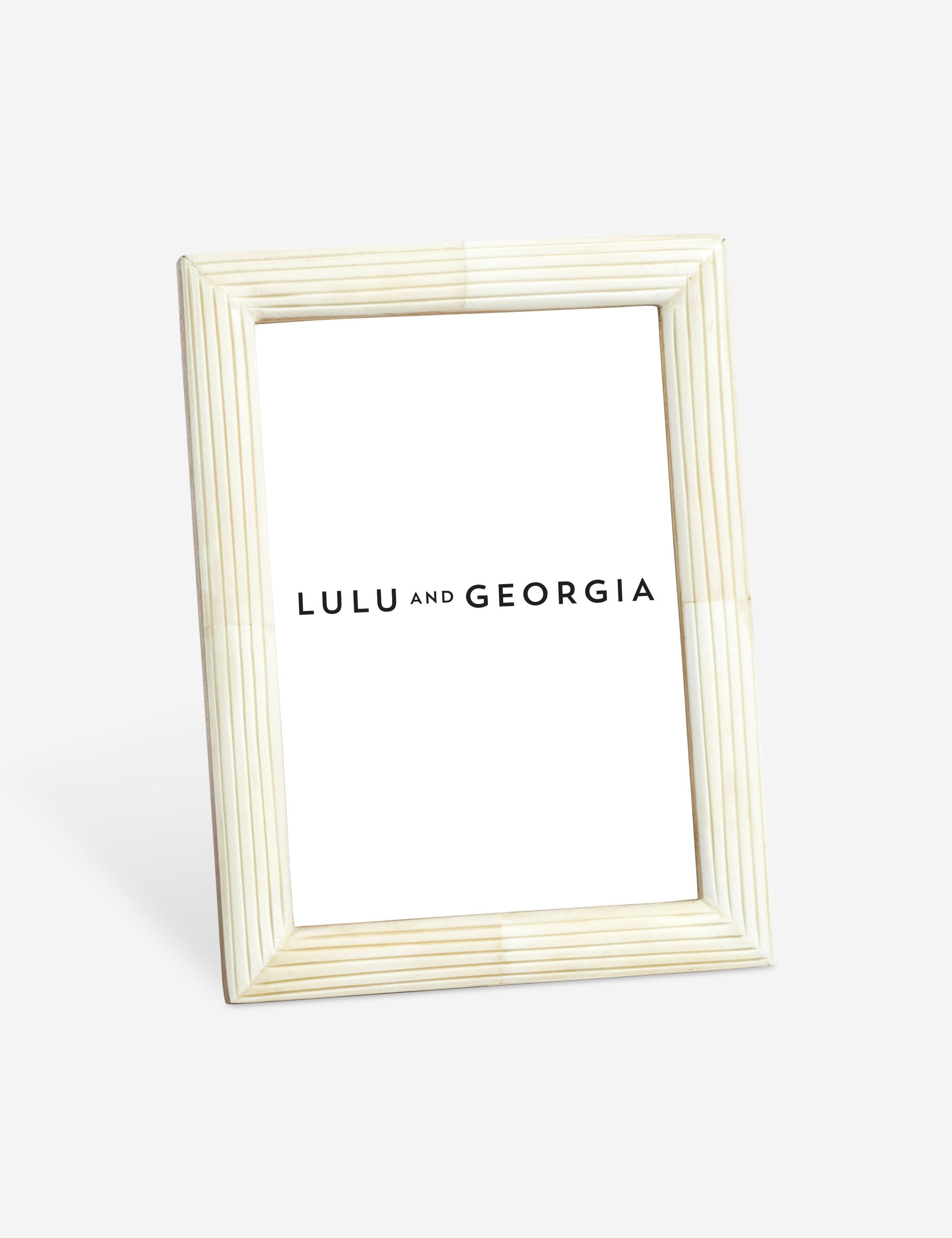 White Ribbed Bone Inlay 5" x 7" Picture Frame