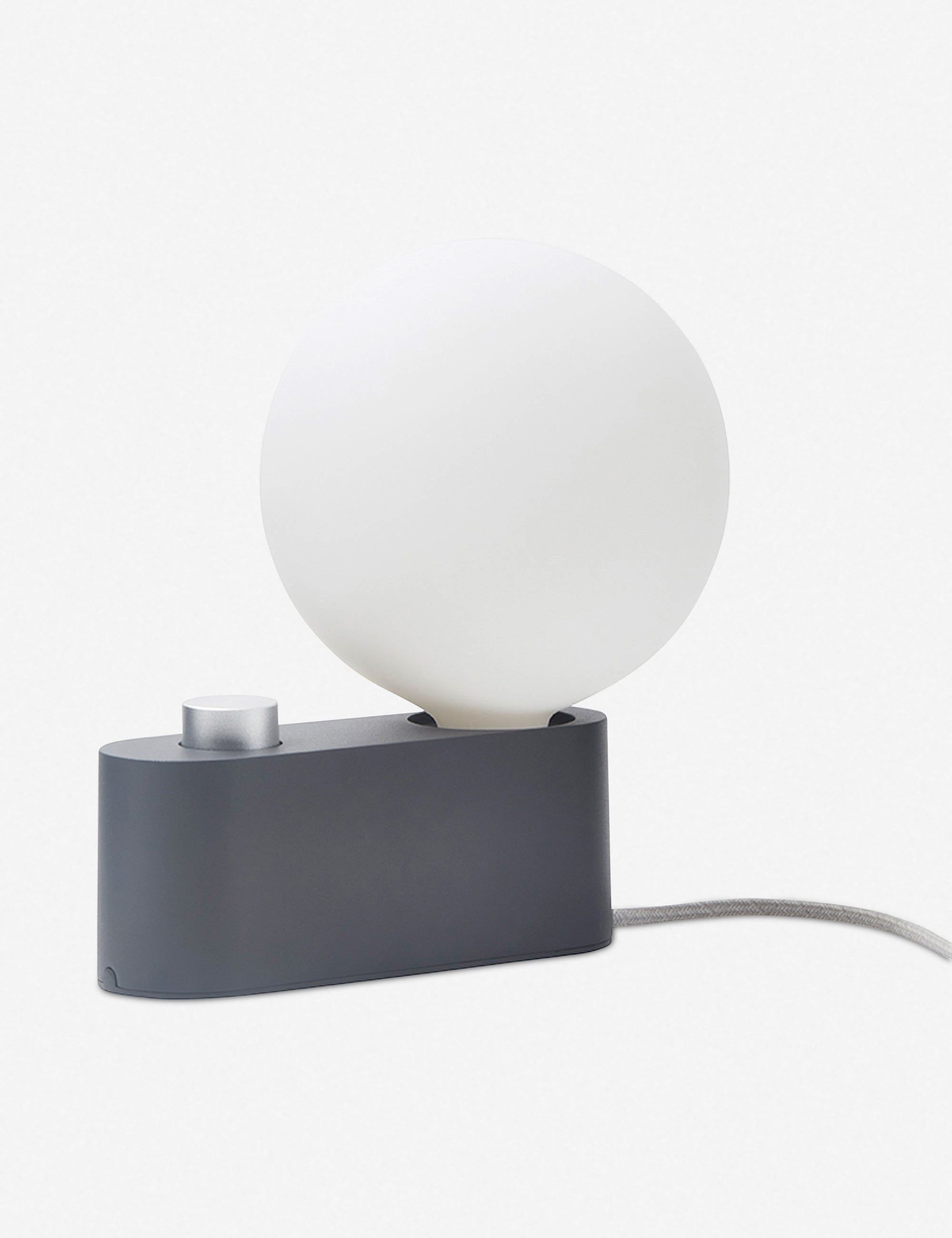 Charcoal Black Aluminum Table Lamp with Sphere IV LED Bulb