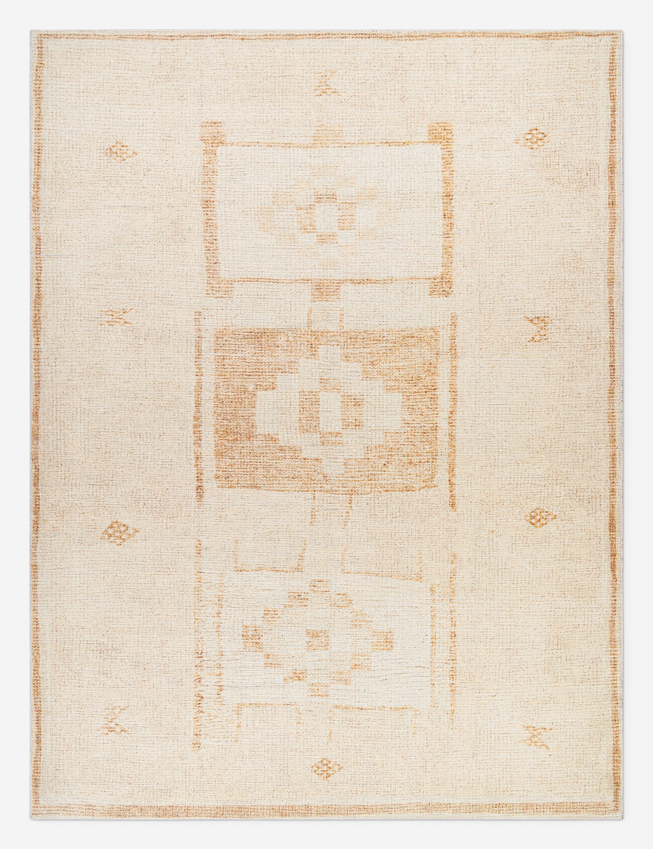 Solana Beige and Light Brown Geometric Synthetic Rug, 2'2" x 3'9"
