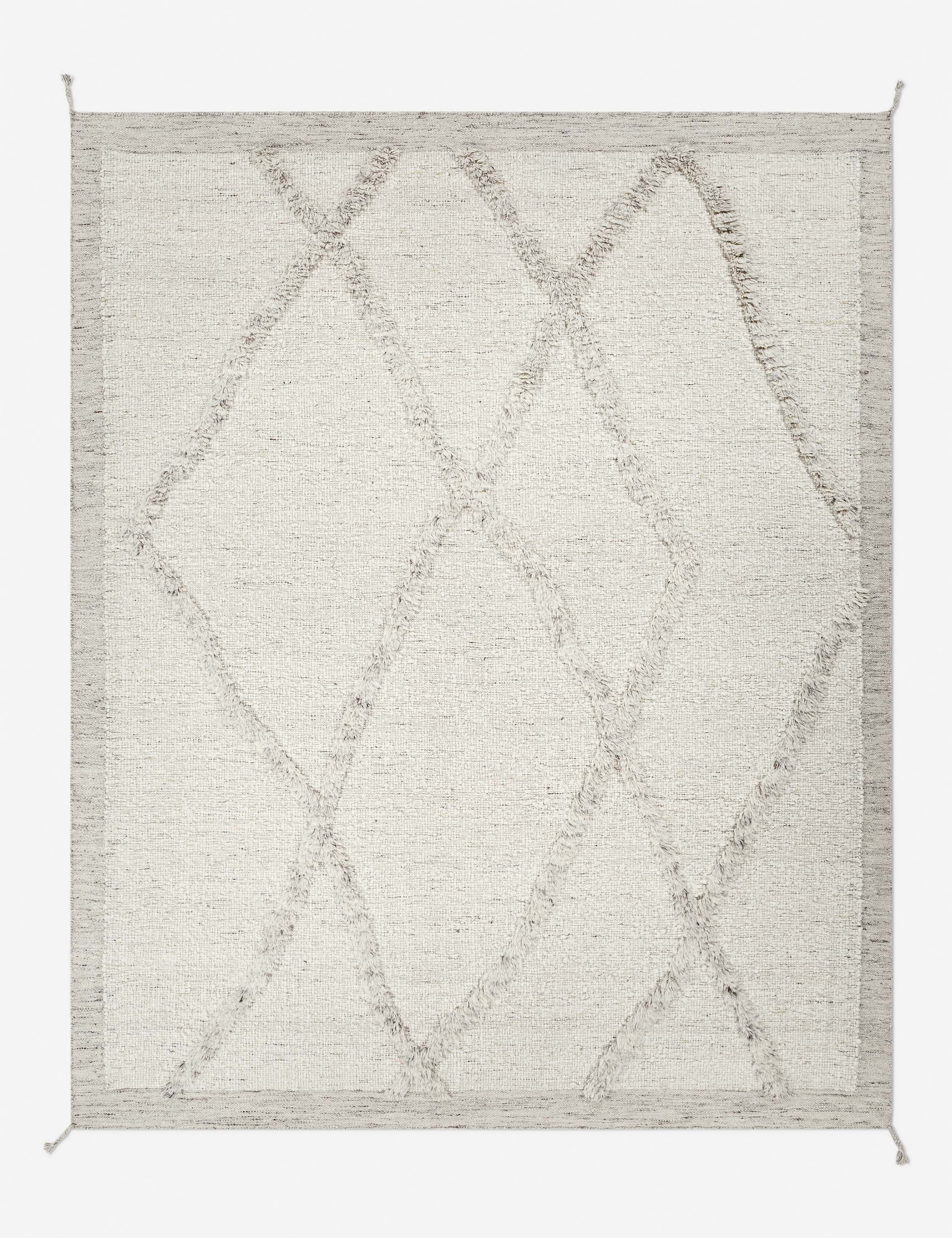 Gray Geometric Hand-Knotted Wool Area Rug 2' x 3'