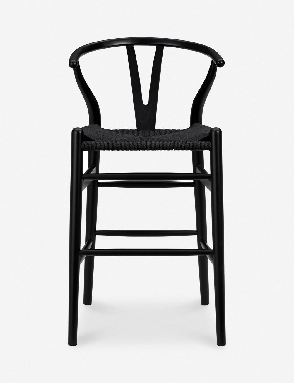 Evelina Adjustable Swivel Wood Counter Stool in Black