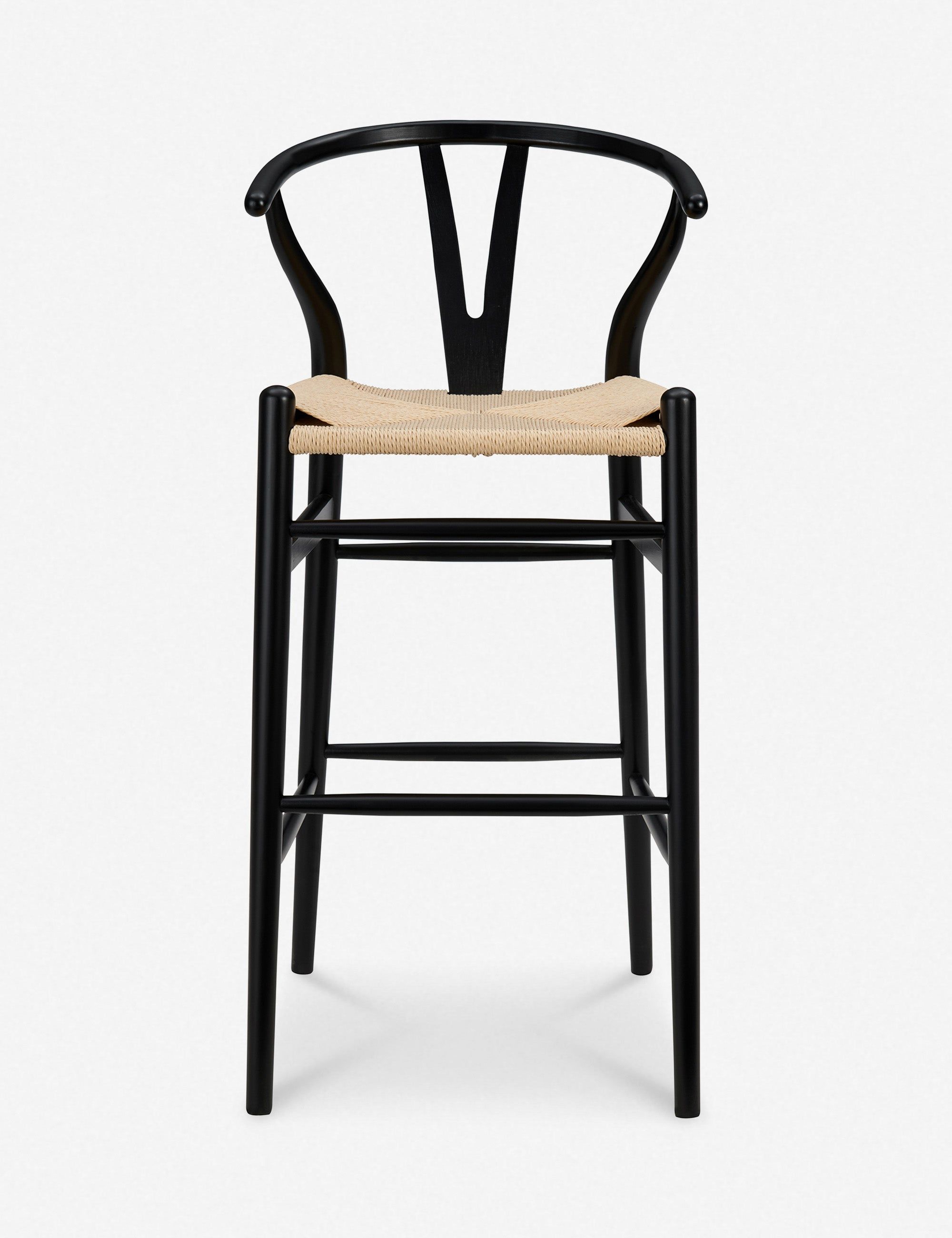 Evelina Mid-Century Modern Black Wood Swivel Bar Stool