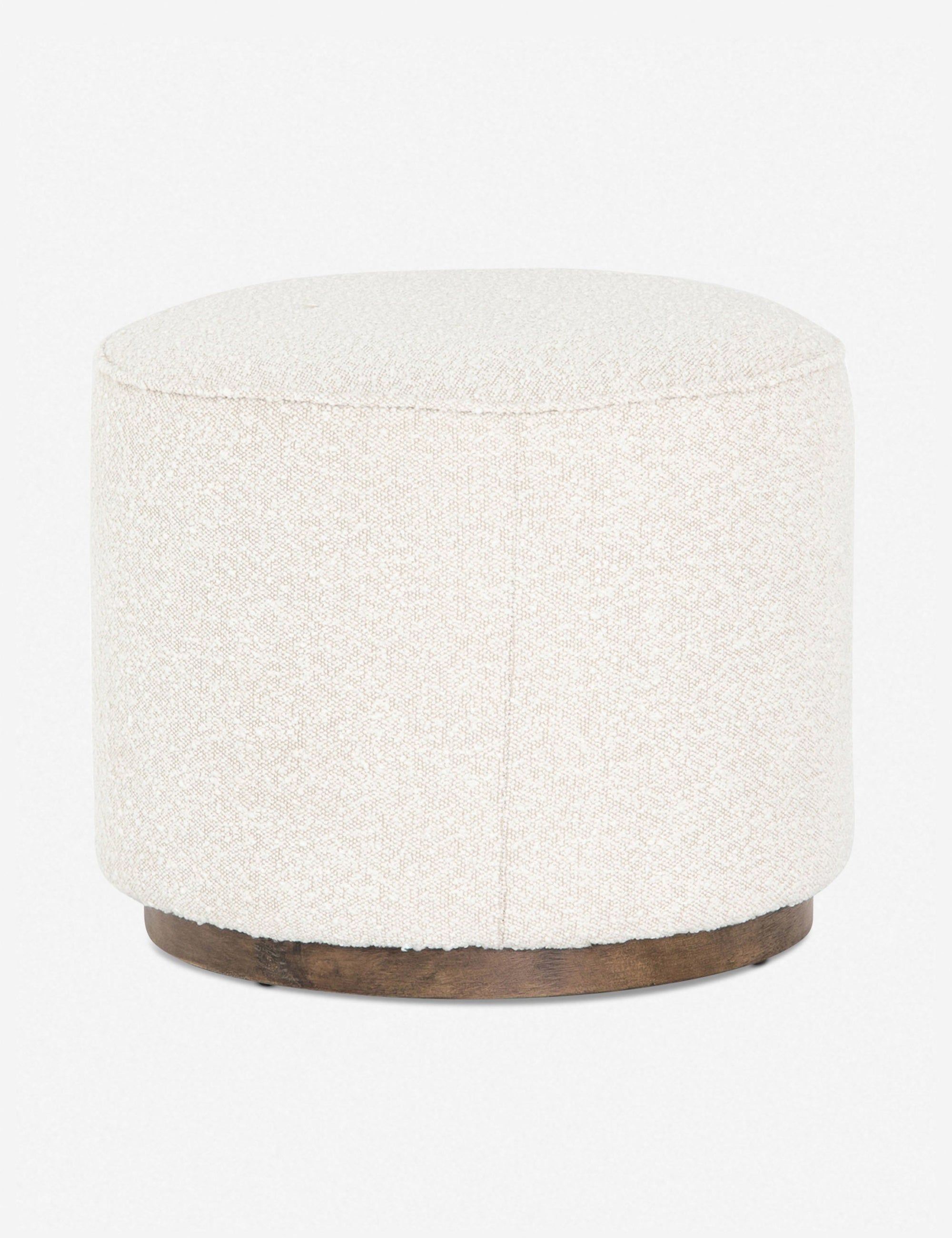 Aldora Natural Boucle Round Plinth Base Upholstered Stool