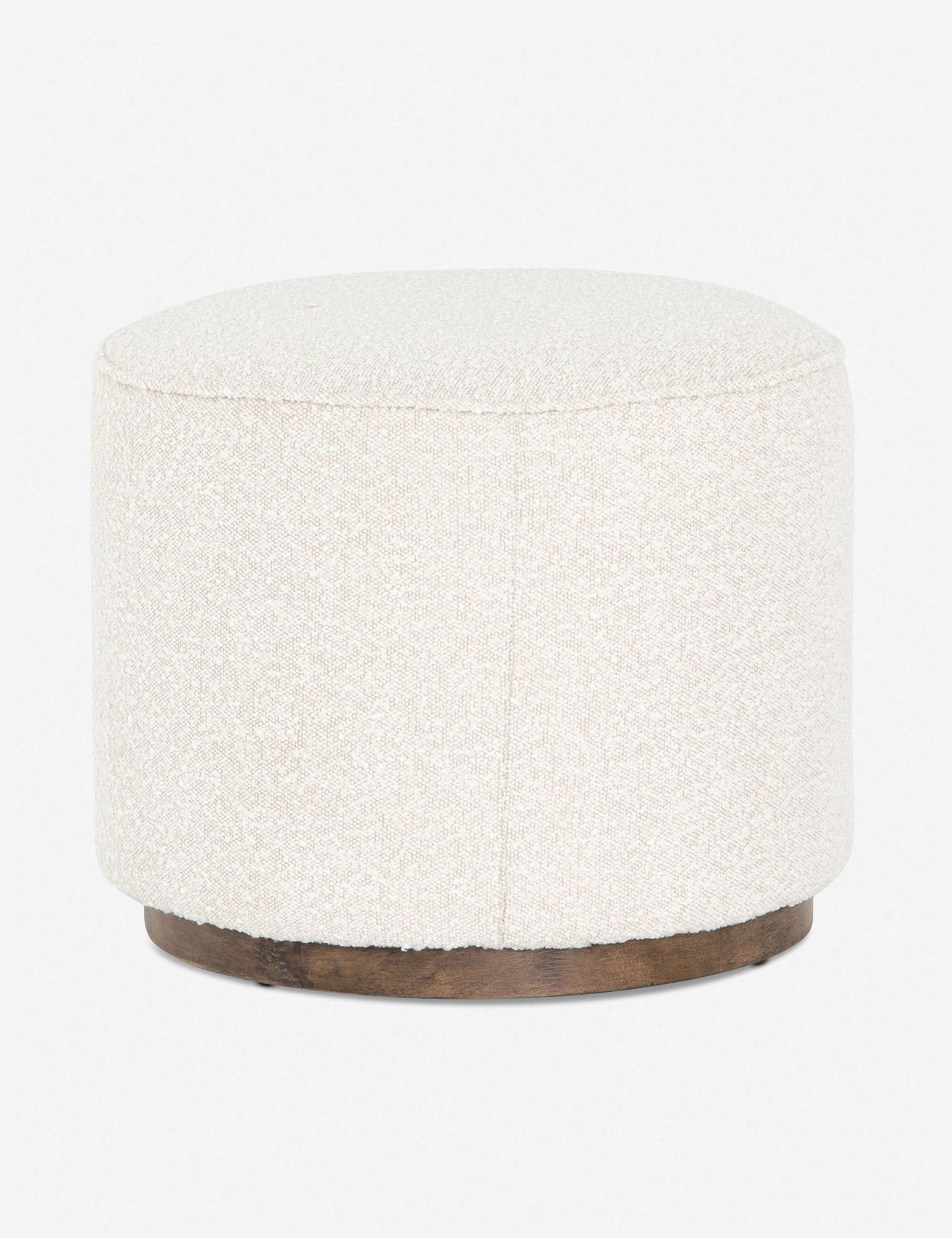 Aldora Natural Boucle Round Plinth Base Upholstered Stool