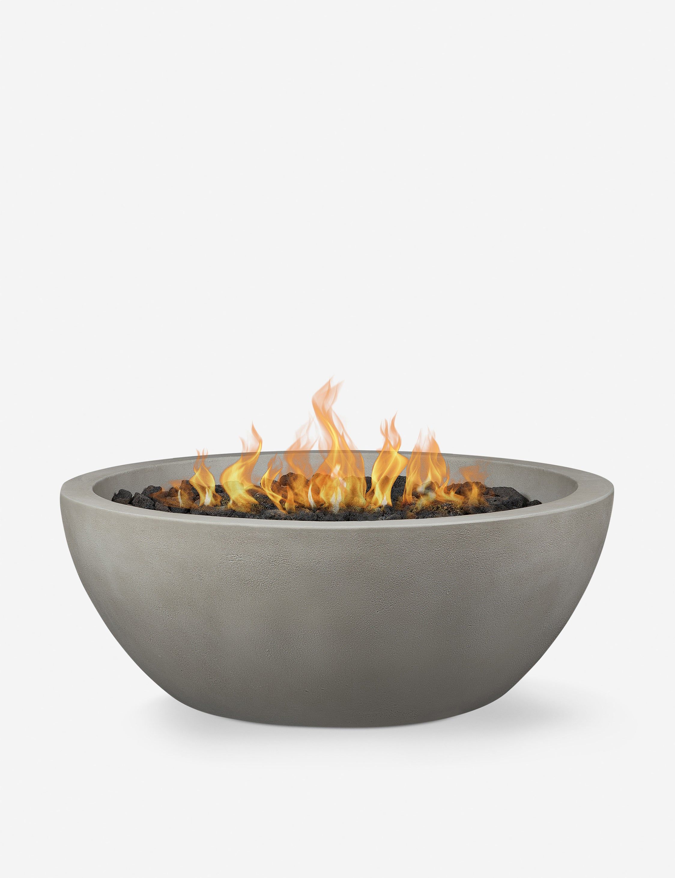 Shade Gray 48" Round Concrete Gas Fire Pit Table