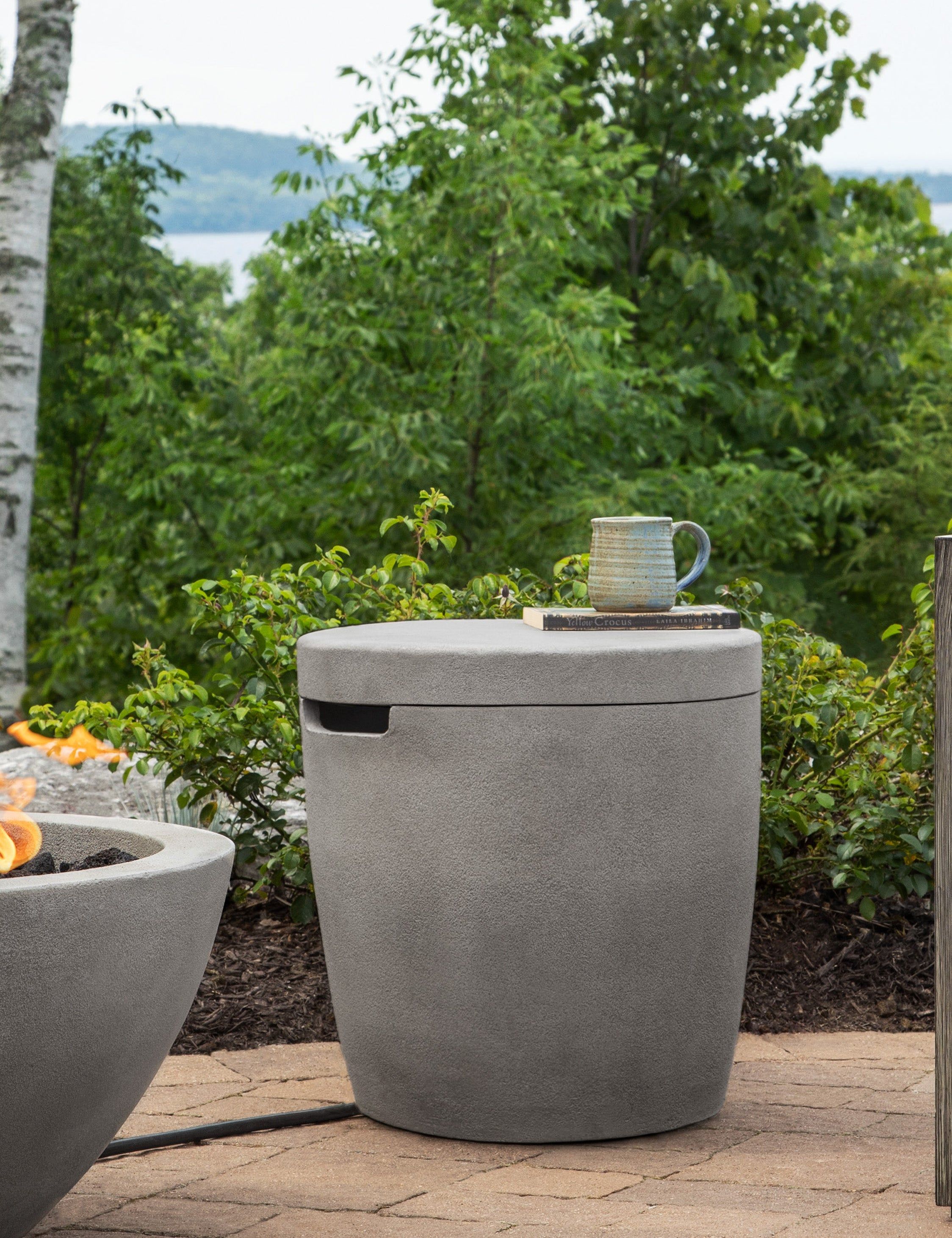 Shade Concrete Propane Tank Cover and Side Table