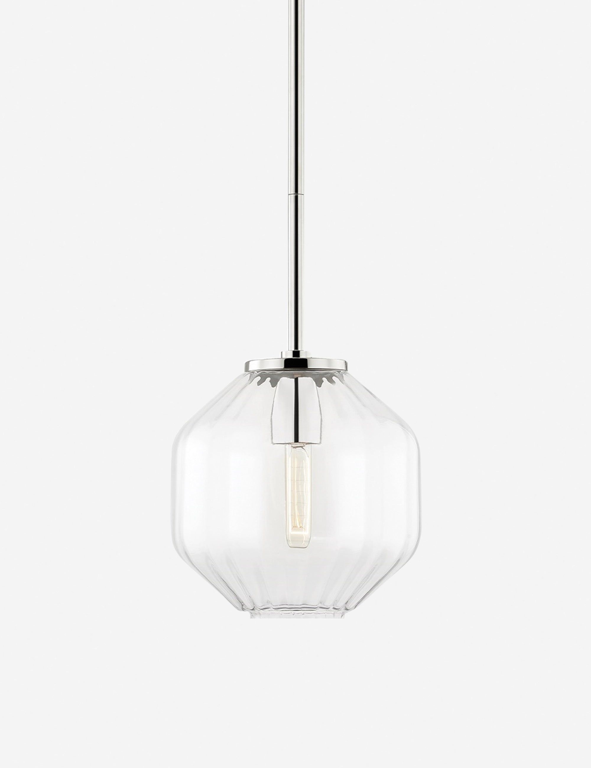 Elegant Globe Pendant Light in Polished Nickel with Clear Glass