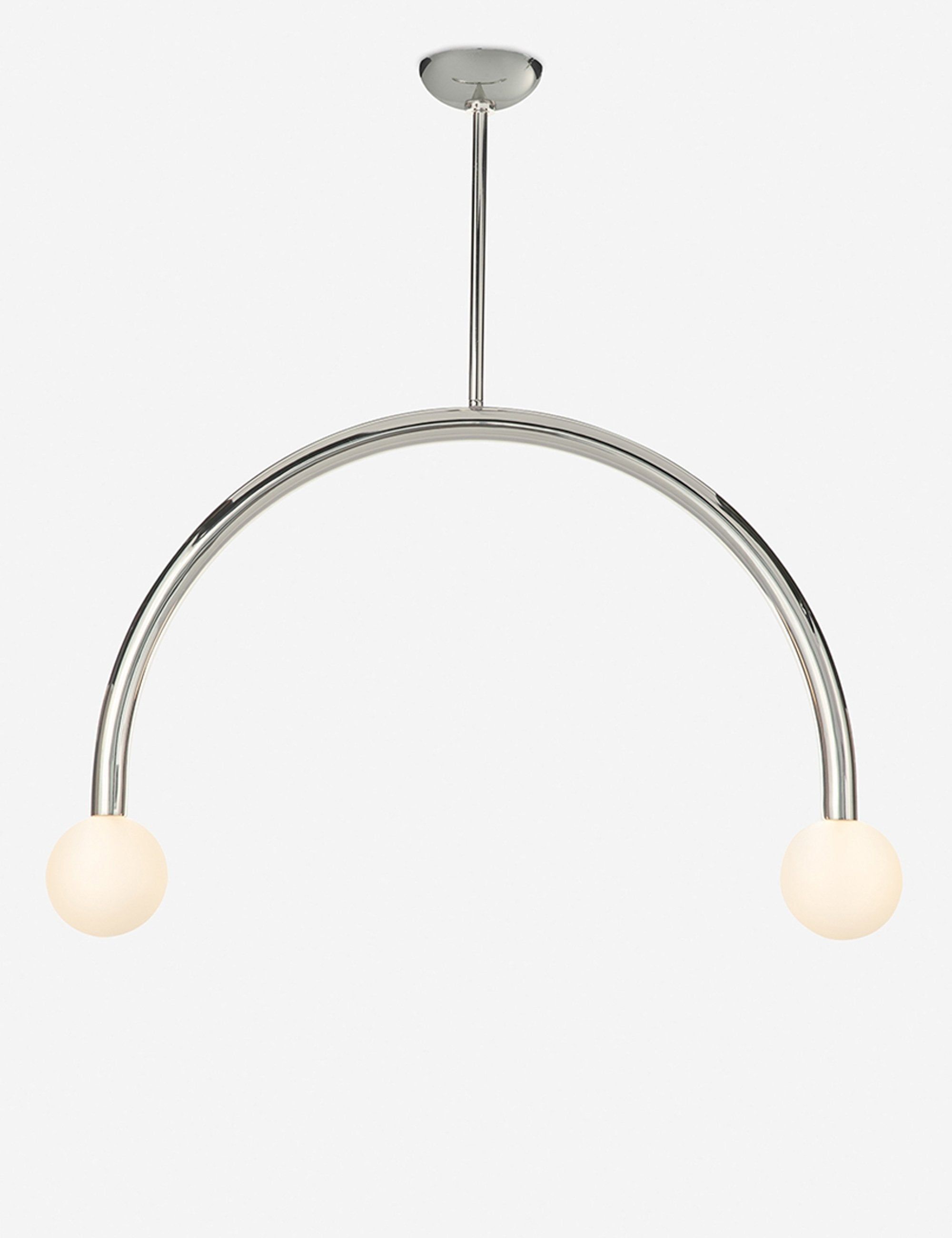 Polished Nickel Dual-Globe LED Pendant Light